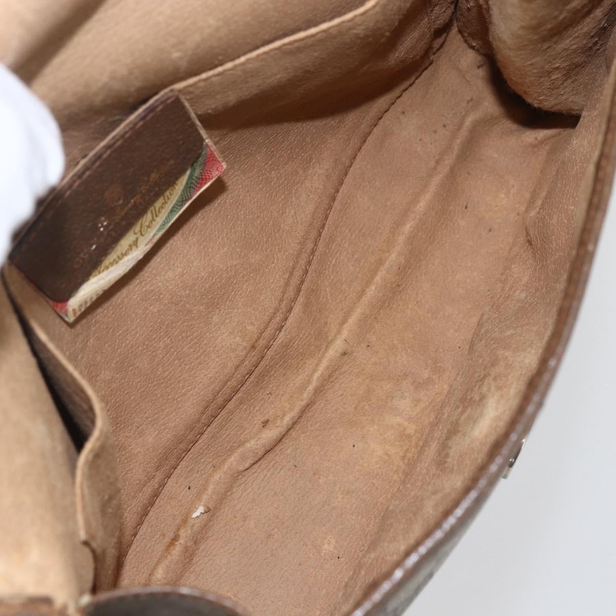 GUCCI GG Supreme Web Sherry Line Bag PVC Beige Gold 89 01 030 Auth bs31688