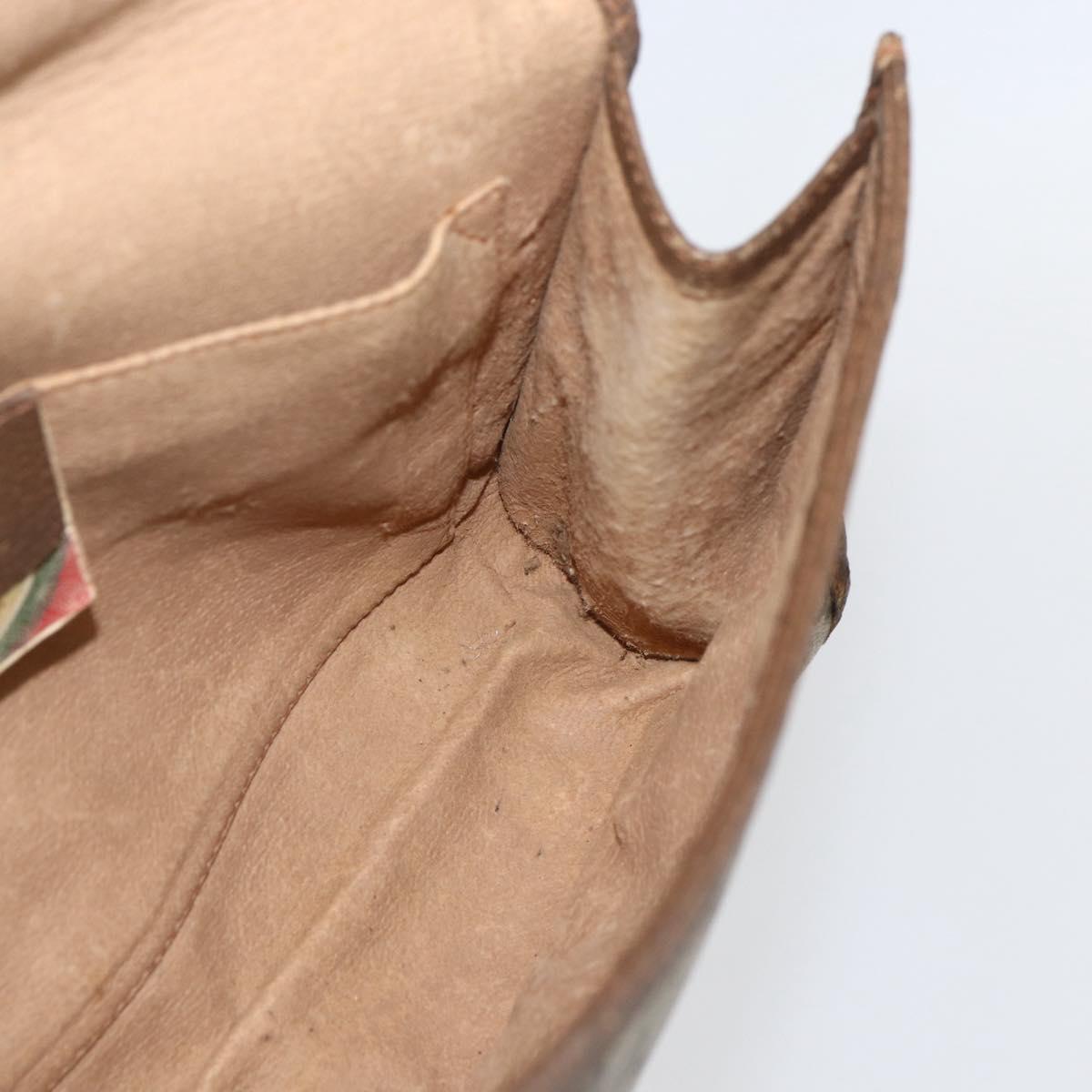 GUCCI GG Supreme Web Sherry Line Bag PVC Beige Gold 89 01 030 Auth bs31688