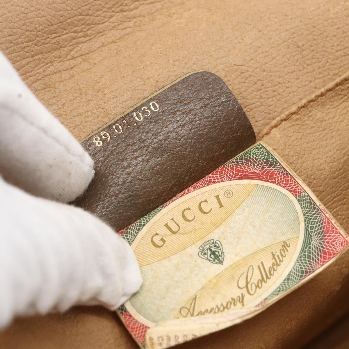 GUCCI GG Supreme Web Sherry Line Bag PVC Beige Gold 89 01 030 Auth bs31688