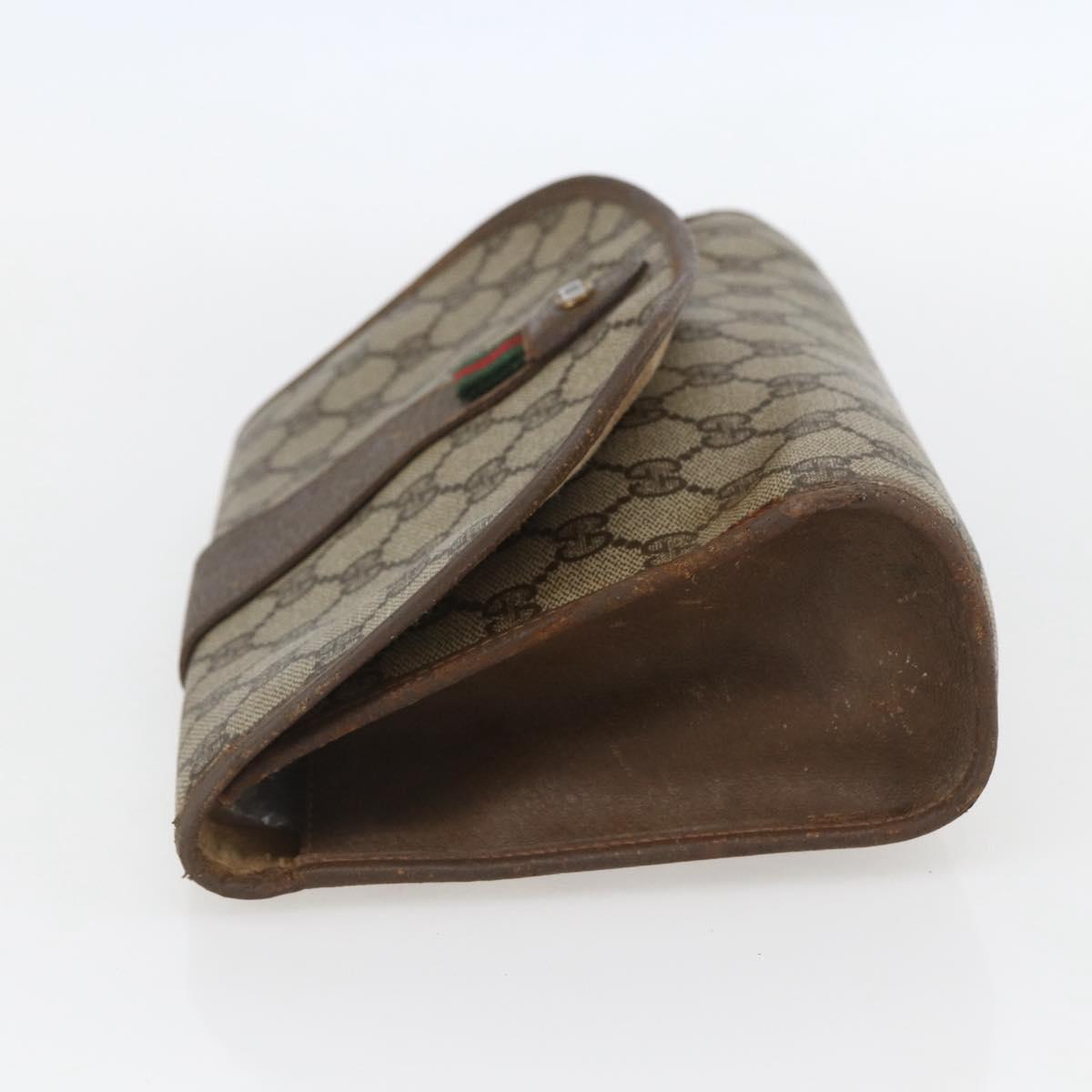 GUCCI GG Supreme Web Sherry Line Bag PVC Beige Gold 89 01 030 Auth bs31688