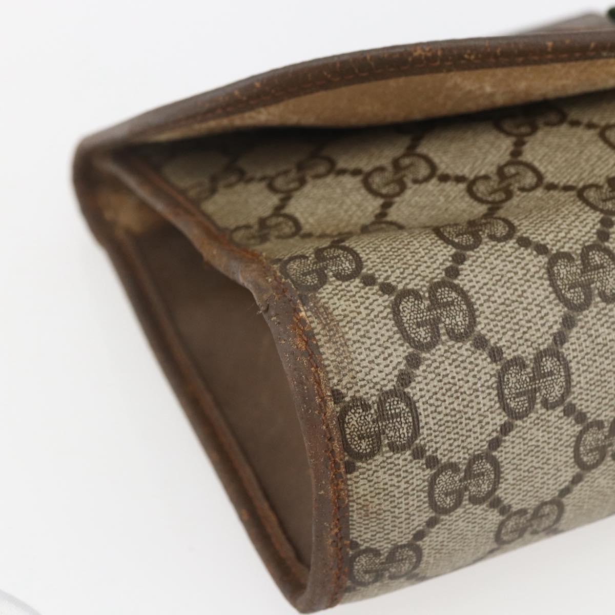 GUCCI GG Supreme Web Sherry Line Bag PVC Beige Gold 89 01 030 Auth bs31688