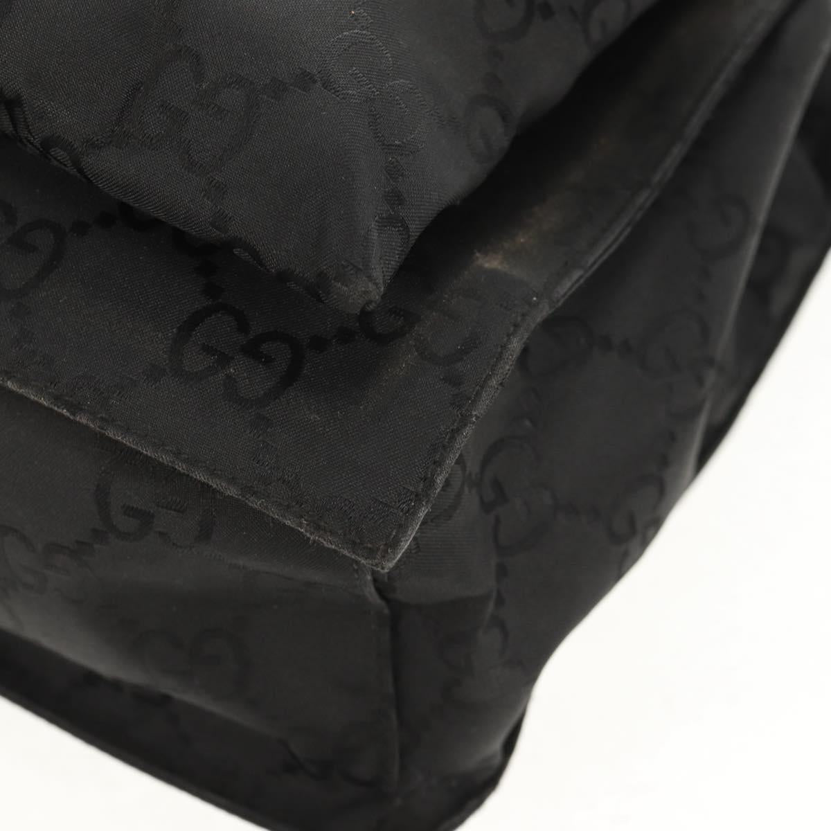 GUCCI GG Canvas Tote Bag Black Silver 002 1021 Auth bs31689