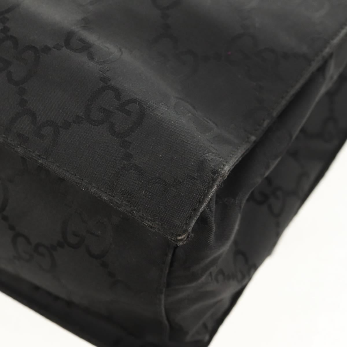 GUCCI GG Canvas Tote Bag Black Silver 002 1021 Auth bs31689