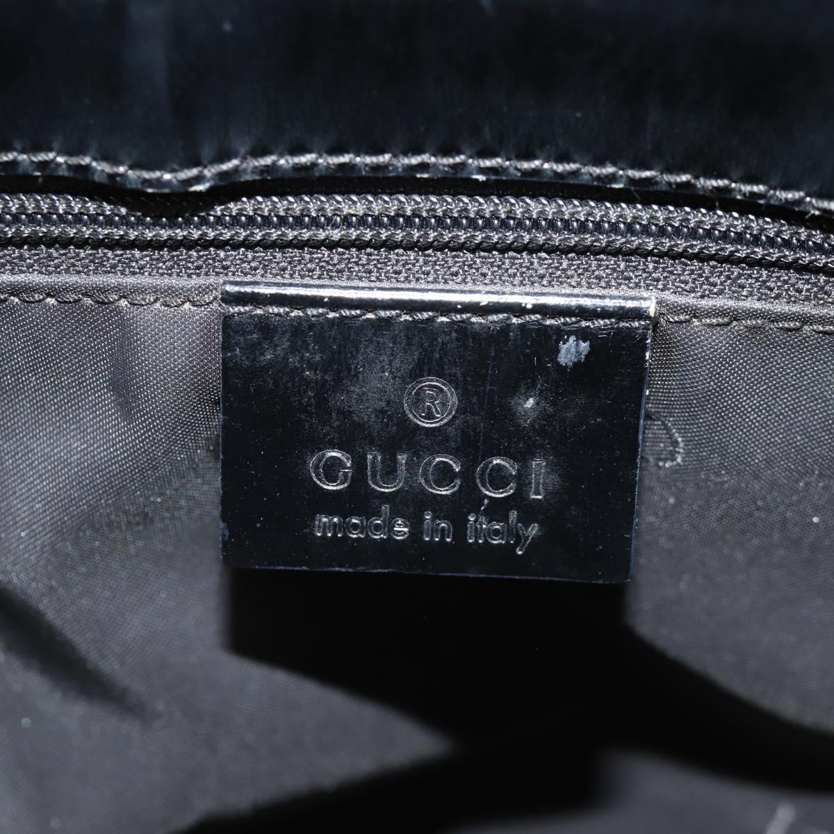 GUCCI GG Canvas Tote Bag Black Silver 002 1021 Auth bs31689