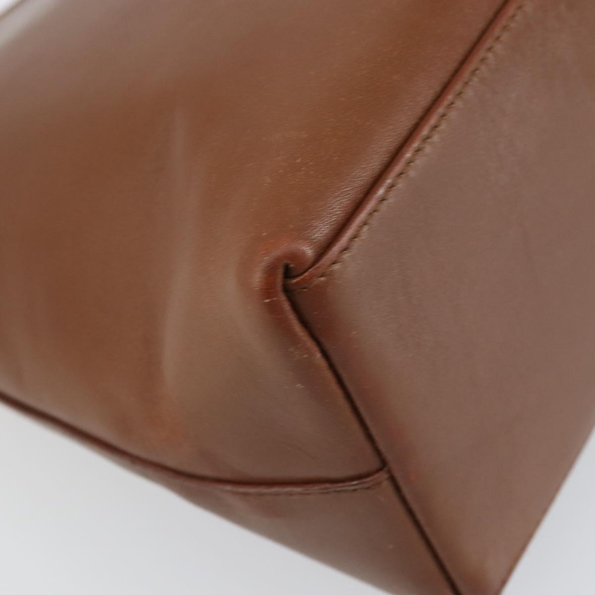 GUCCI Bamboo Shoulder Bag Leather Brown Gold 001 3008 Auth bs31690