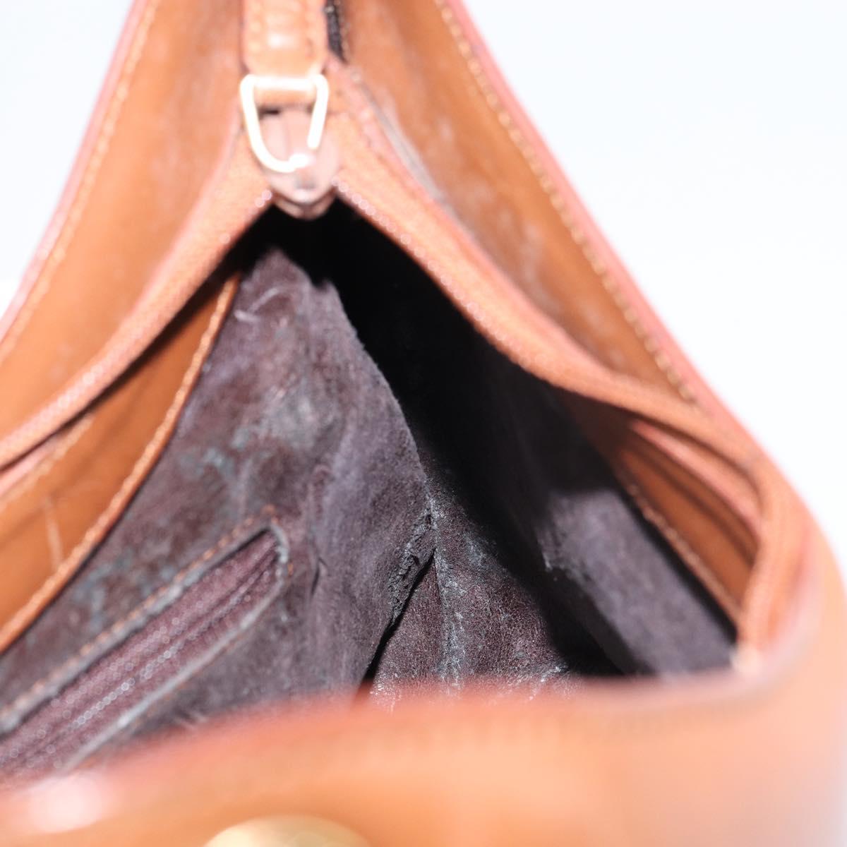 GUCCI Bamboo Shoulder Bag Leather Brown Gold 001 3008 Auth bs31690