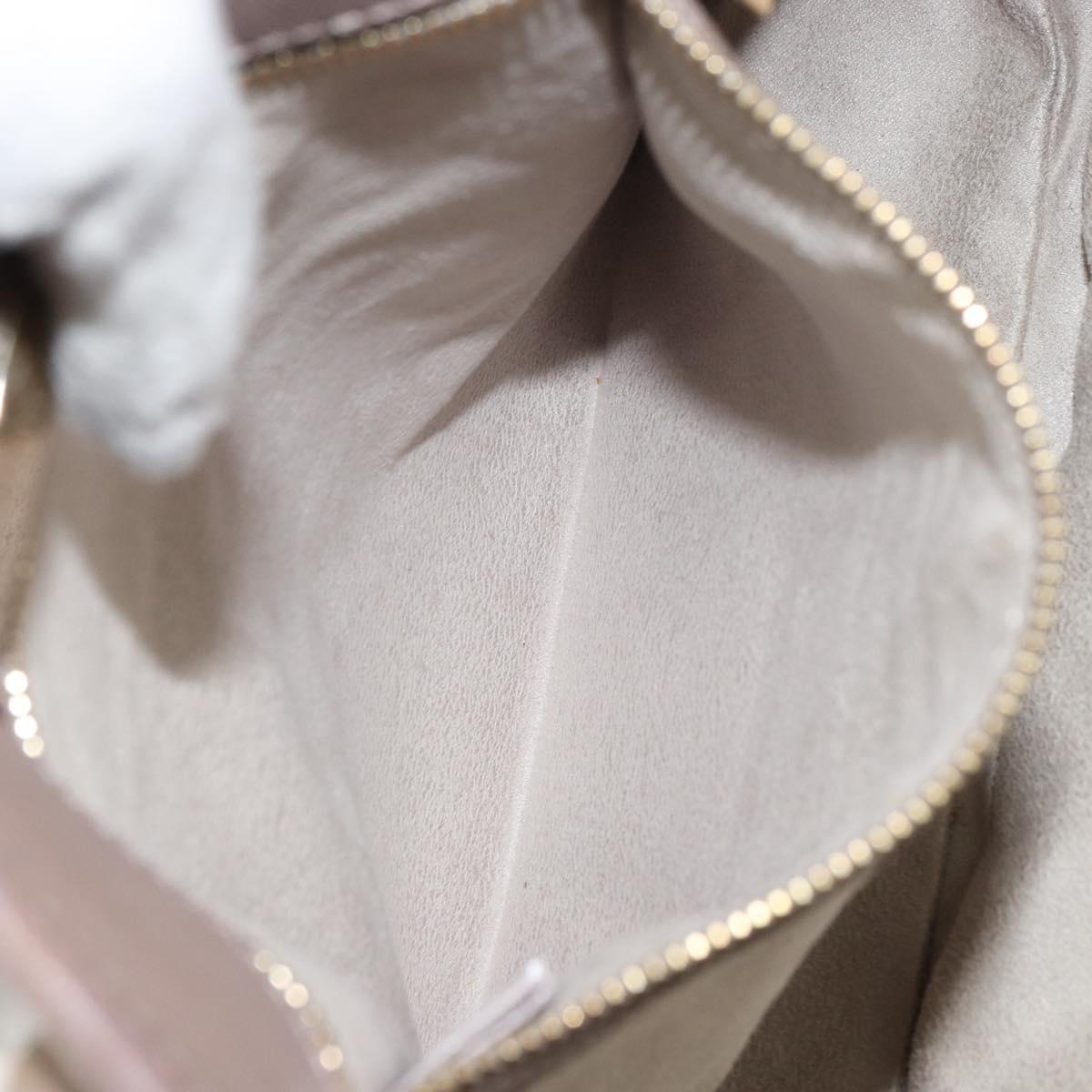 Jimmy Choo Studs Tote Bag Leather Gray Gold Auth bs31692