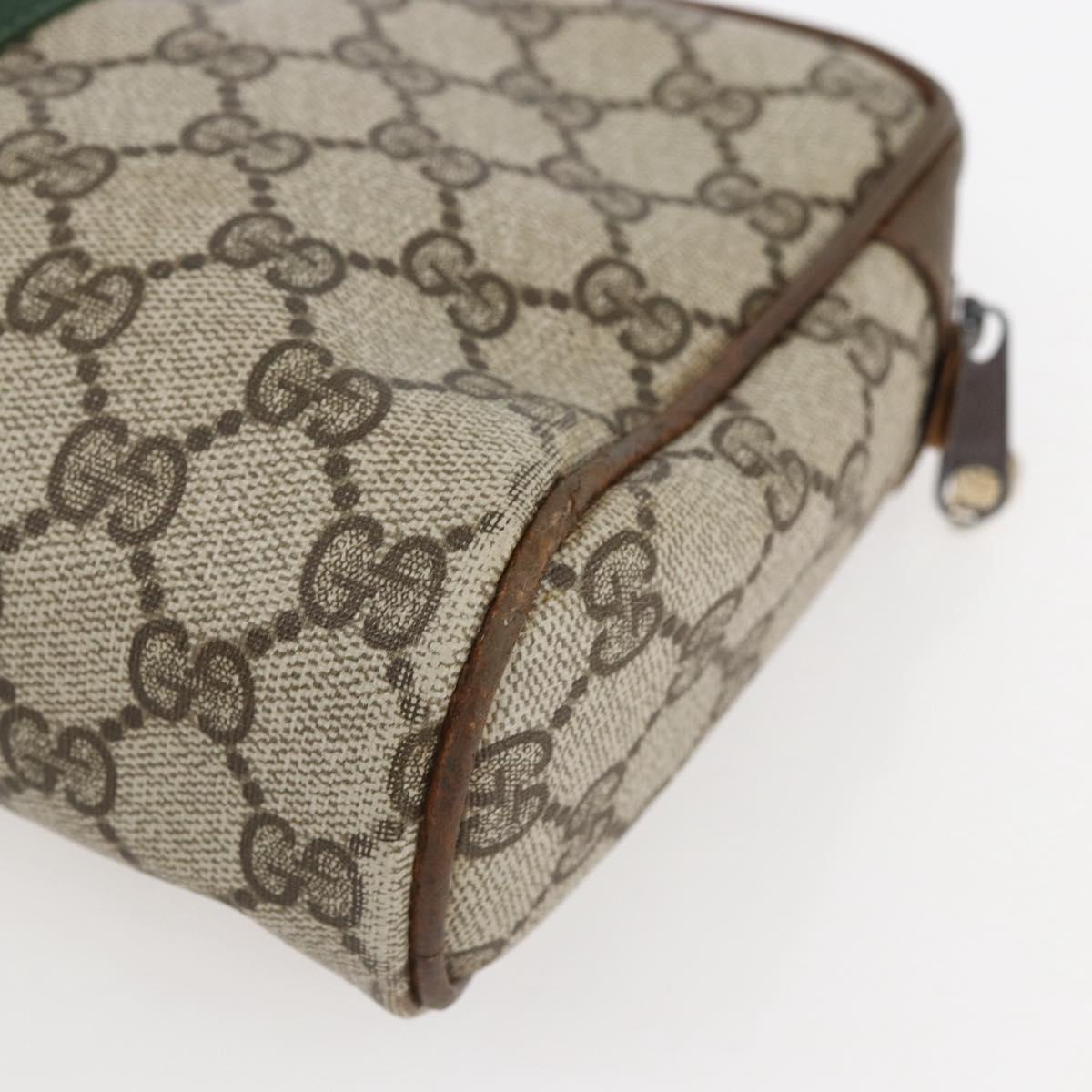 GUCCI GG Supreme Web Sherry Line Bag PVC Beige Gold 98 69 014 3553 Auth bs31695