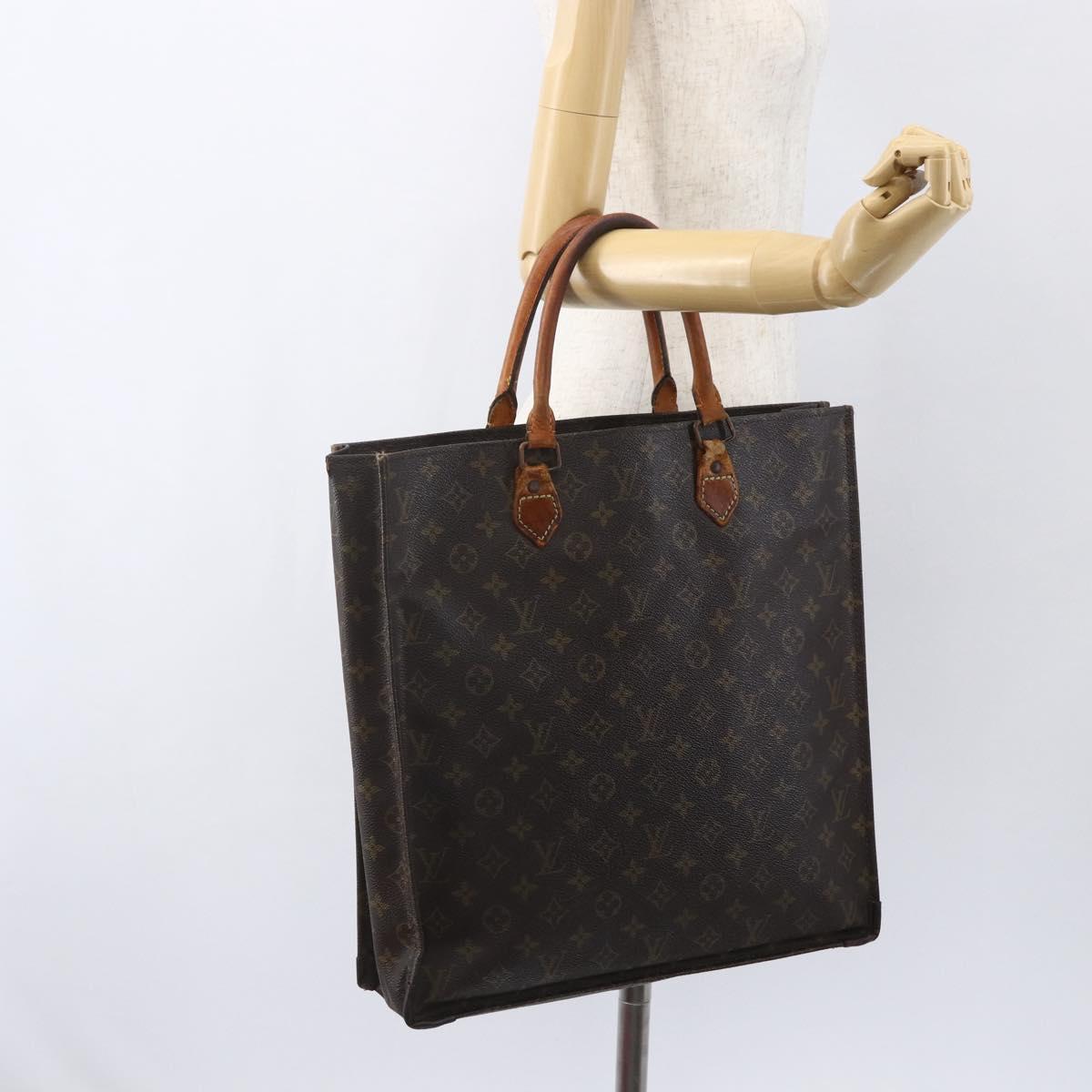 LOUIS VUITTON Monogram Sac Plat Hand Bag M51140 LV Auth bs31699