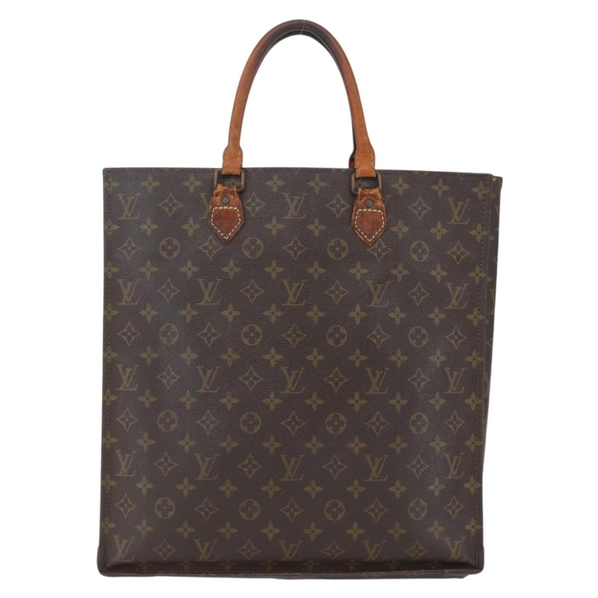 LOUIS VUITTON Monogram Sac Plat Hand Bag M51140 LV Auth bs31699