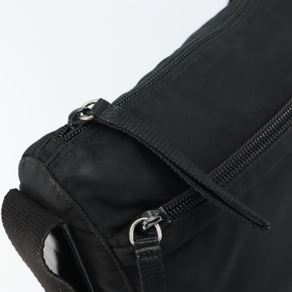PRADA Shoulder Bag Nylon Black Silver Auth bs31714