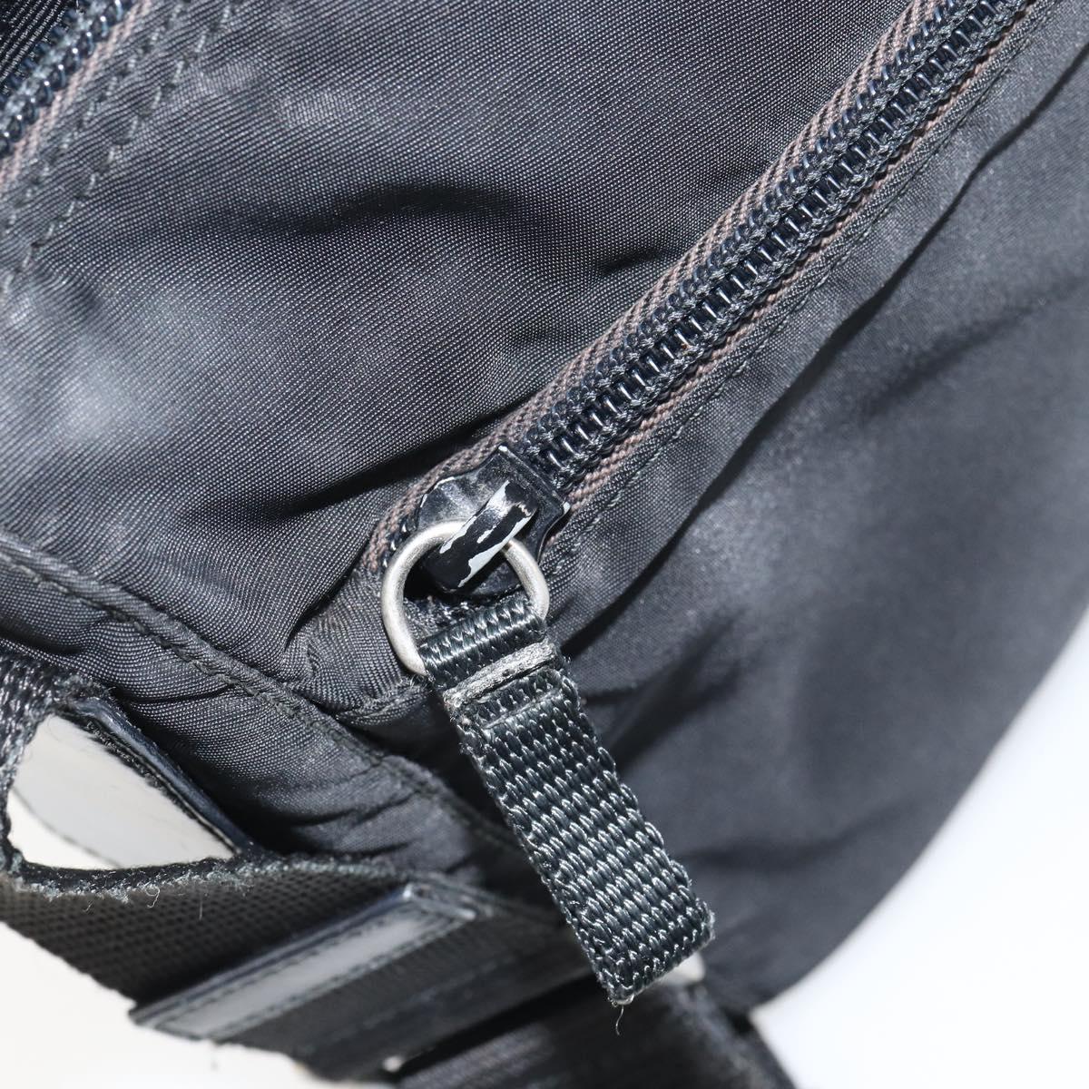 PRADA Shoulder Bag Nylon Black Silver Auth bs31714