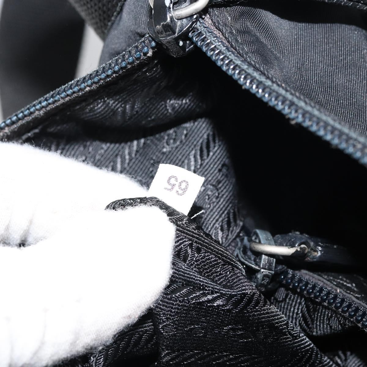 PRADA Shoulder Bag Nylon Black Silver Auth bs31714