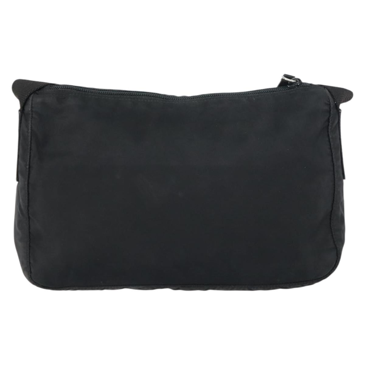 PRADA Shoulder Bag Nylon Black Silver Auth bs31714