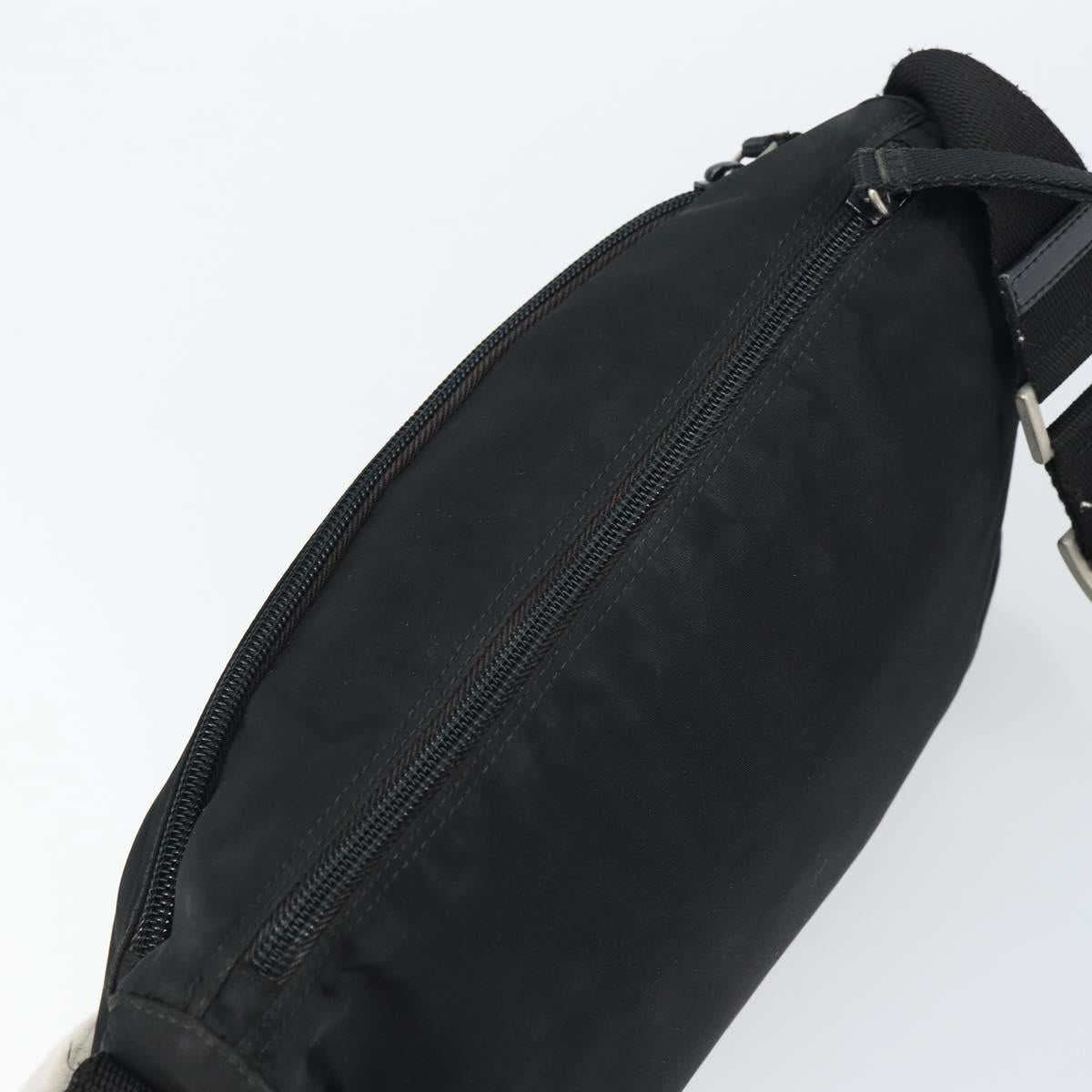 PRADA Shoulder Bag Nylon Black Silver Auth bs31714