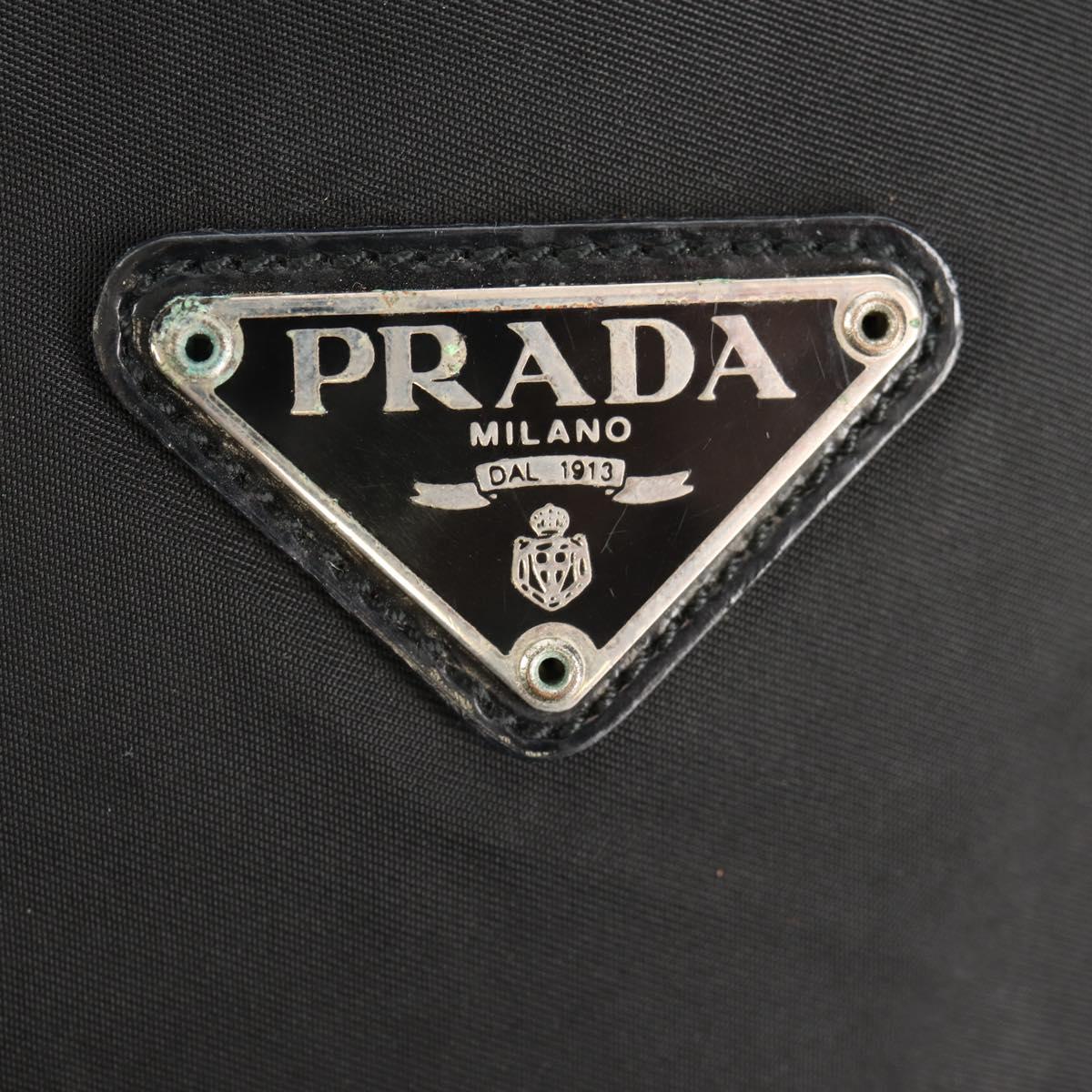 PRADA Backpack Nylon Black Silver Auth bs31715