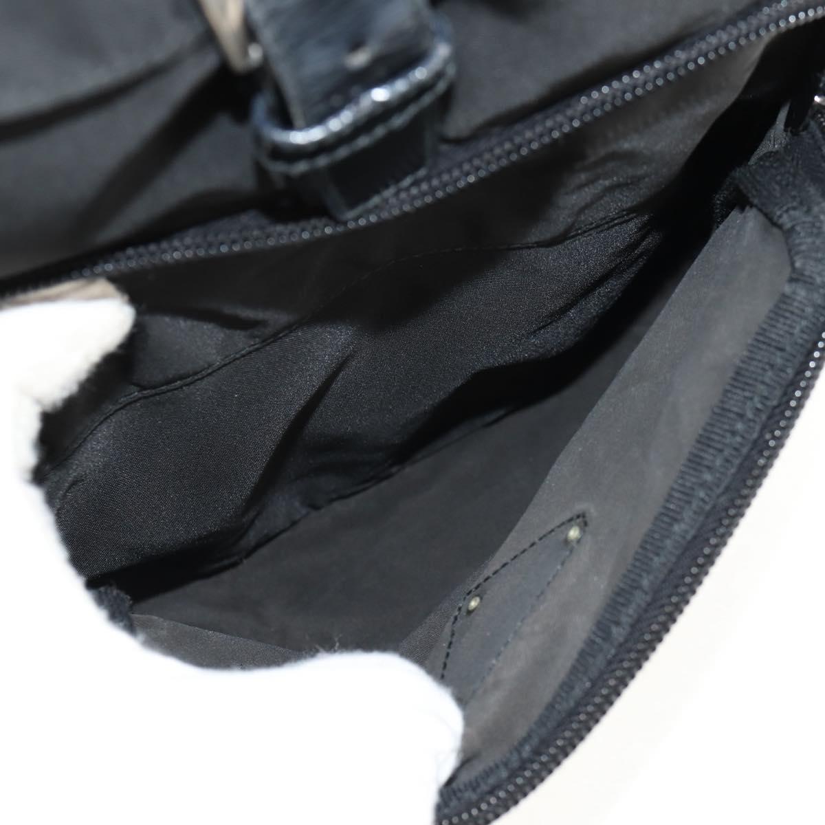 PRADA Backpack Nylon Black Silver Auth bs31715