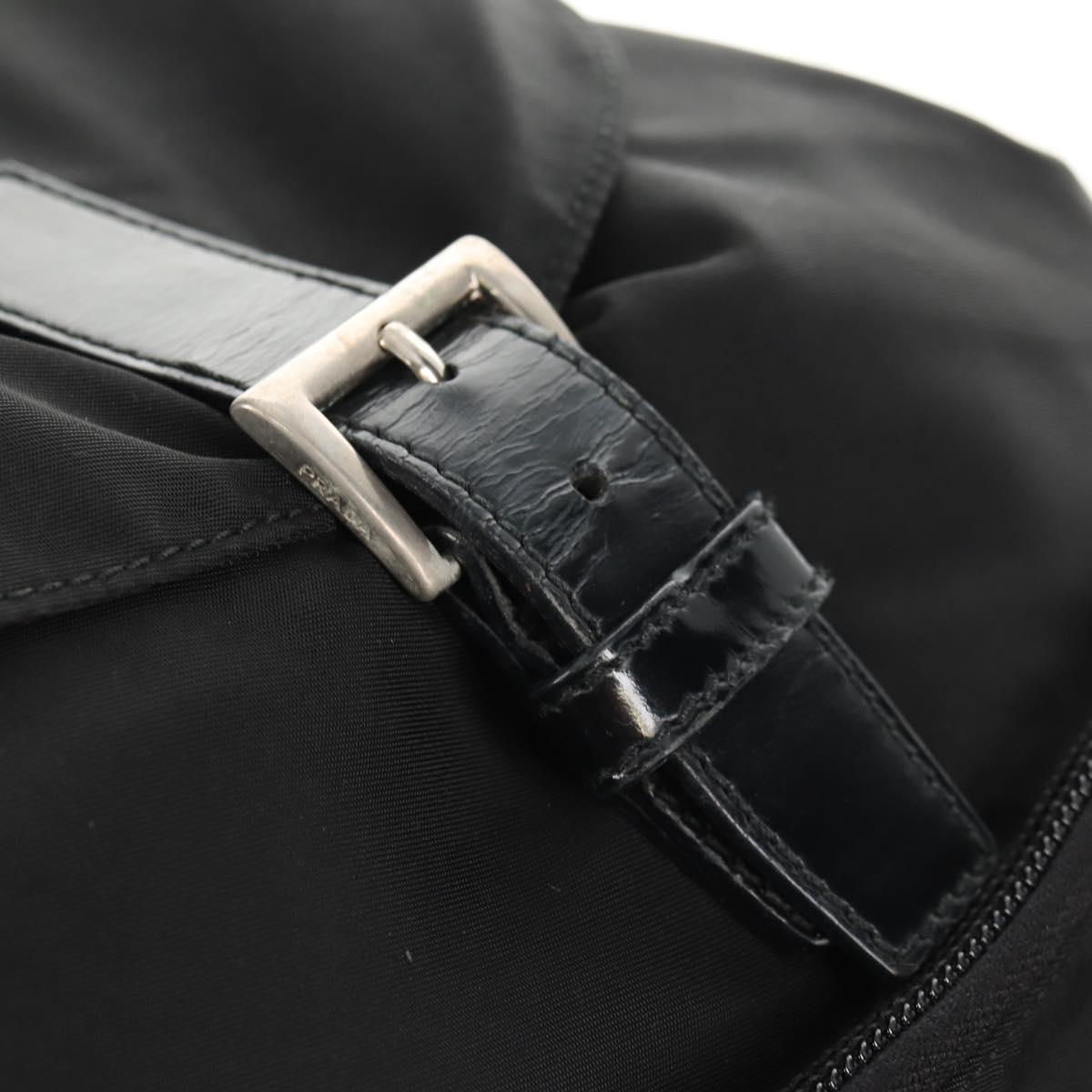 PRADA Backpack Nylon Black Silver Auth bs31715