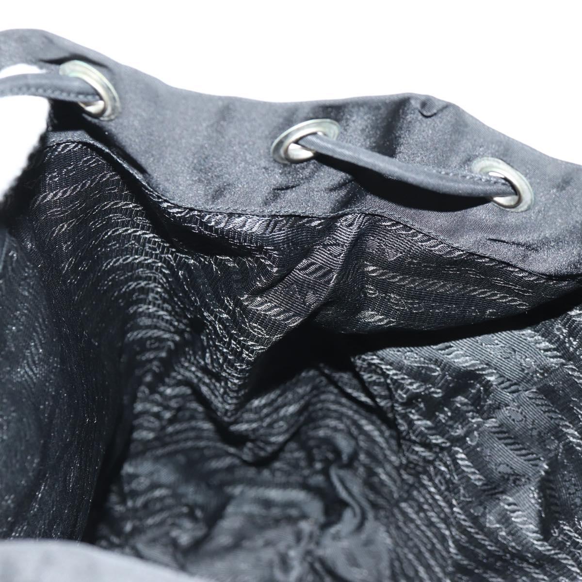 PRADA Backpack Nylon Black Silver Auth bs31715