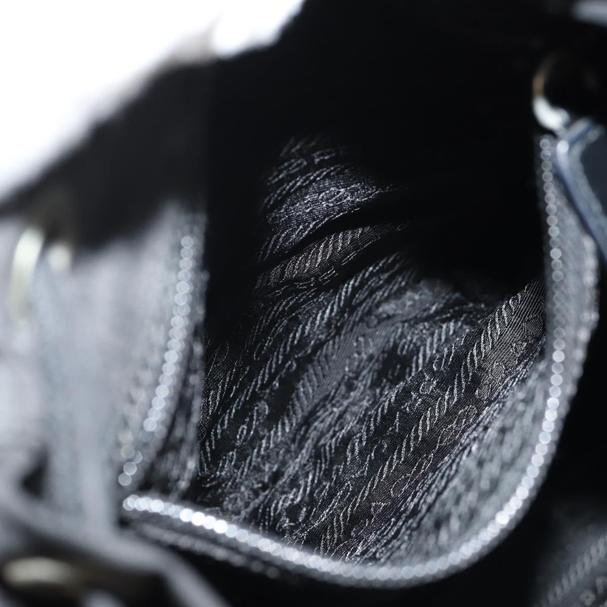 PRADA Backpack Nylon Black Silver Auth bs31715