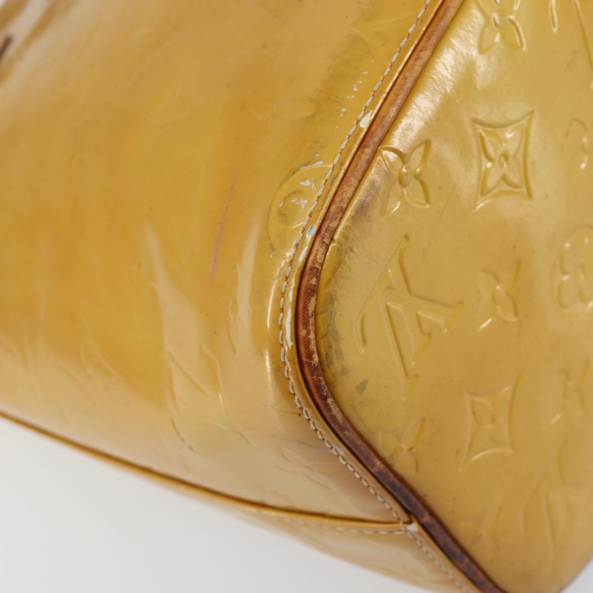 LOUIS VUITTON Monogram Vernis Houston Hand Bag Beige M91004 LV Auth bs31721