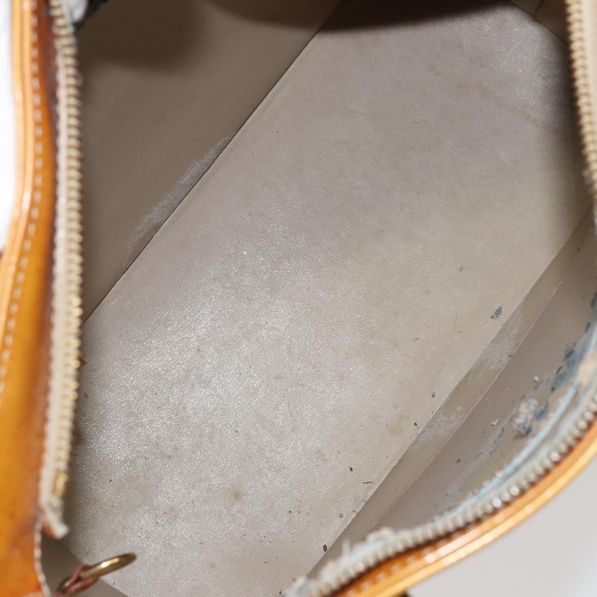LOUIS VUITTON Monogram Vernis Houston Hand Bag Beige M91004 LV Auth bs31721