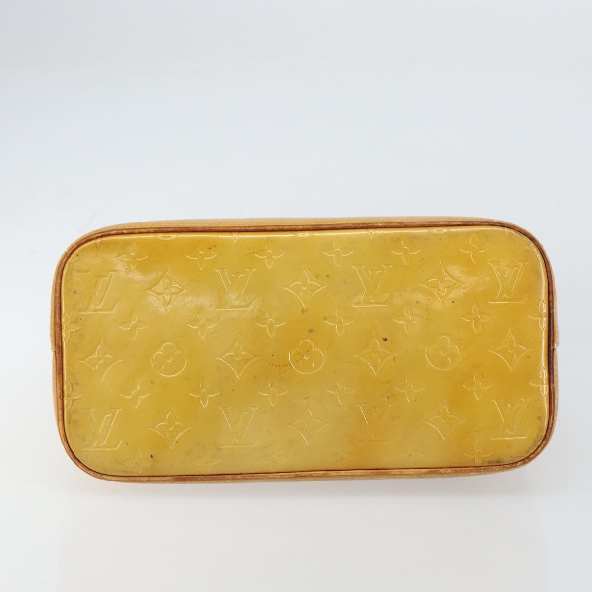 LOUIS VUITTON Monogram Vernis Houston Hand Bag Beige M91004 LV Auth bs31721