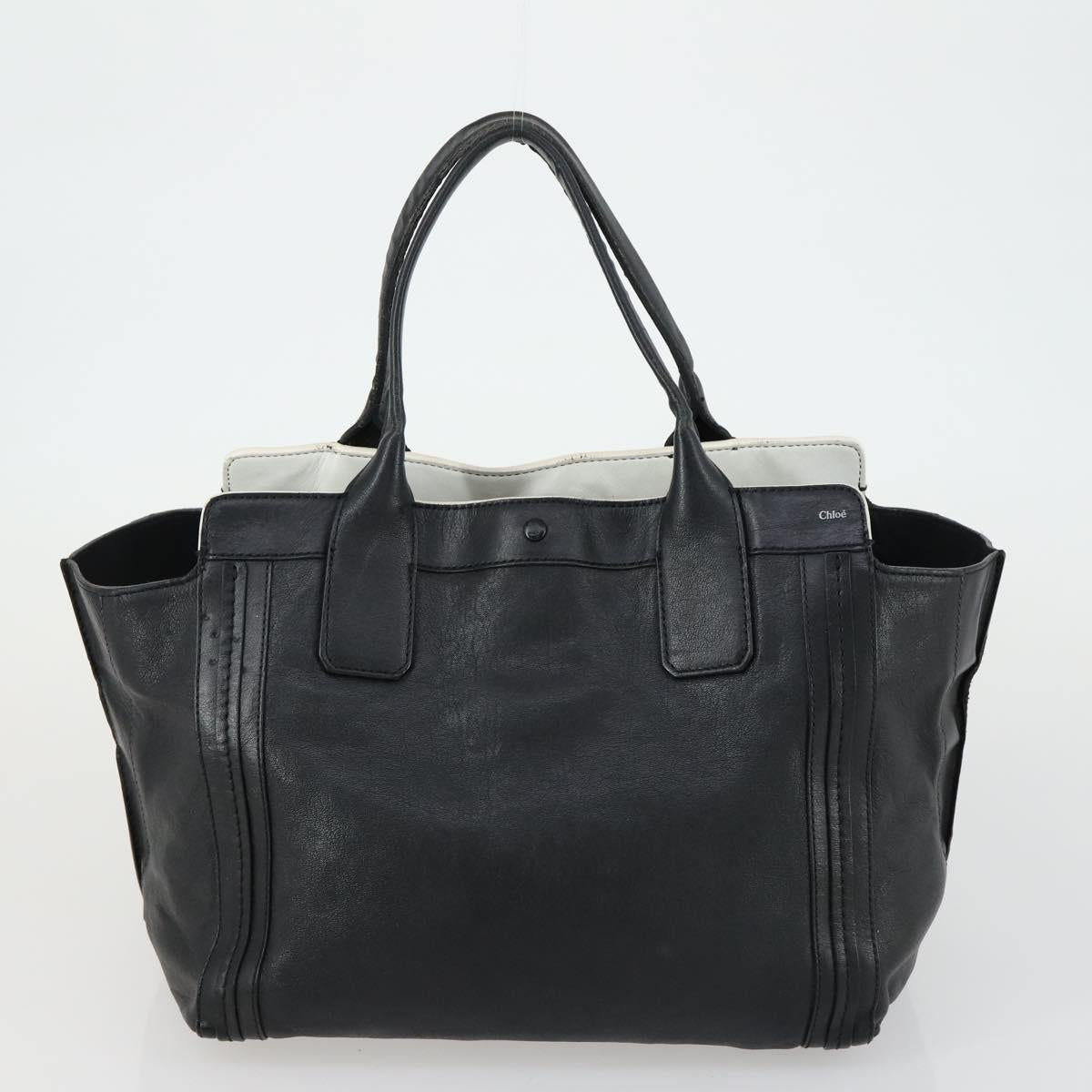 Chloe PRADA Hand Bag Leather 2 Set Black Auth bs31737