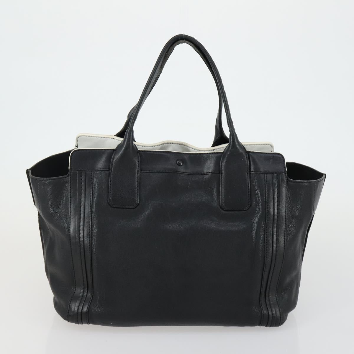 Chloe PRADA Hand Bag Leather 2 Set Black Auth bs31737