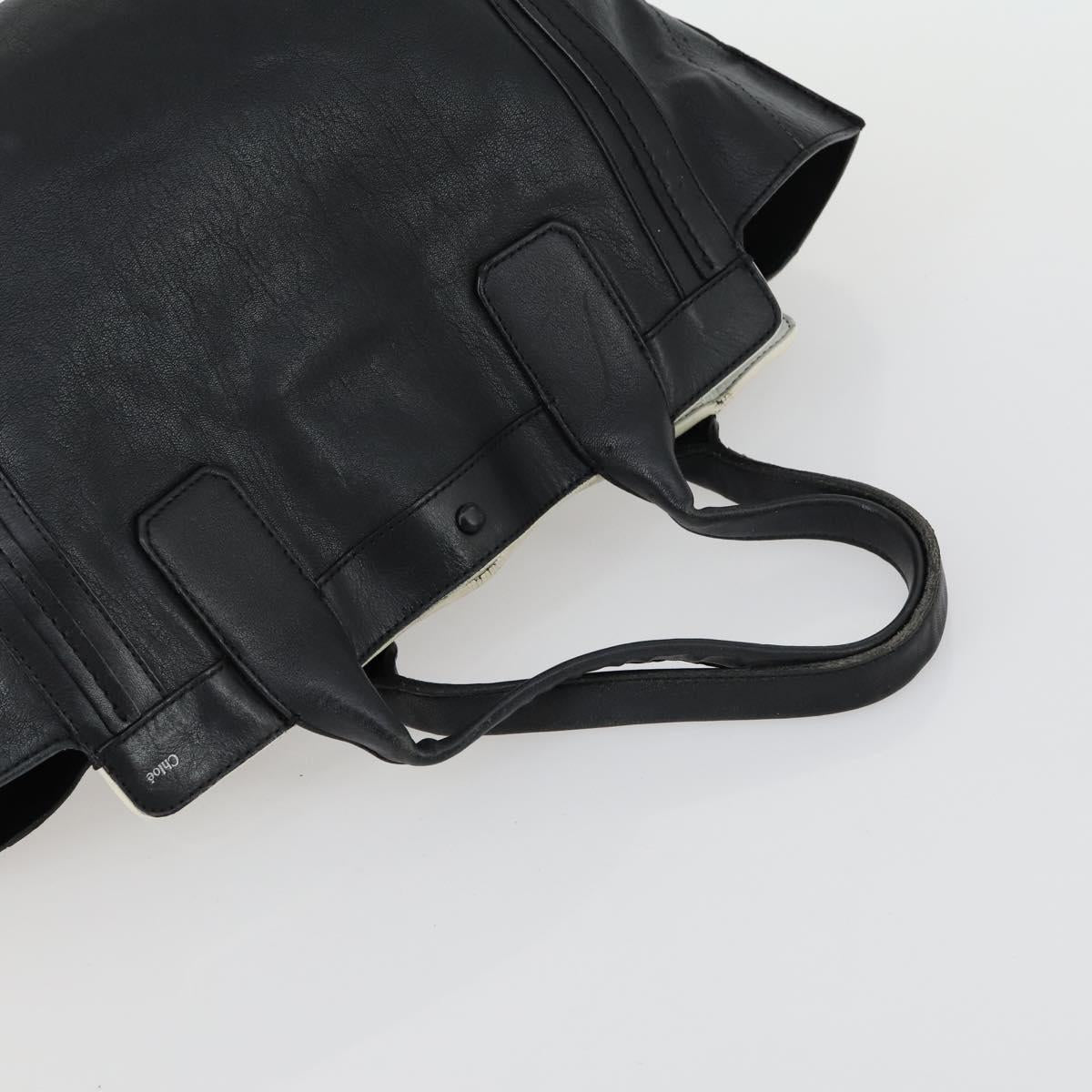 Chloe PRADA Hand Bag Leather 2 Set Black Auth bs31737