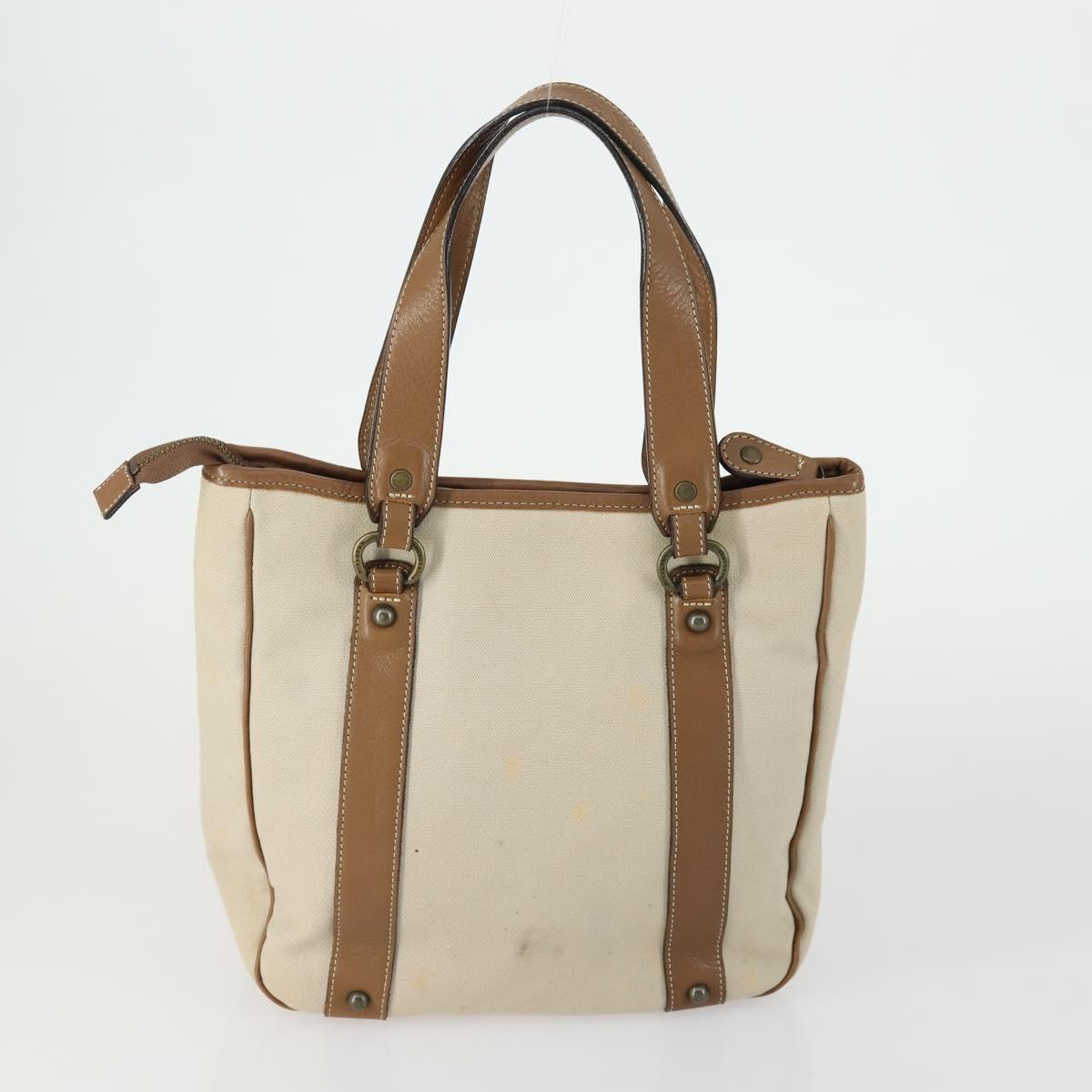 BURBERRY Tote Bag Nylon Canvas Leather 3 Set Beige Brown Auth bs31741