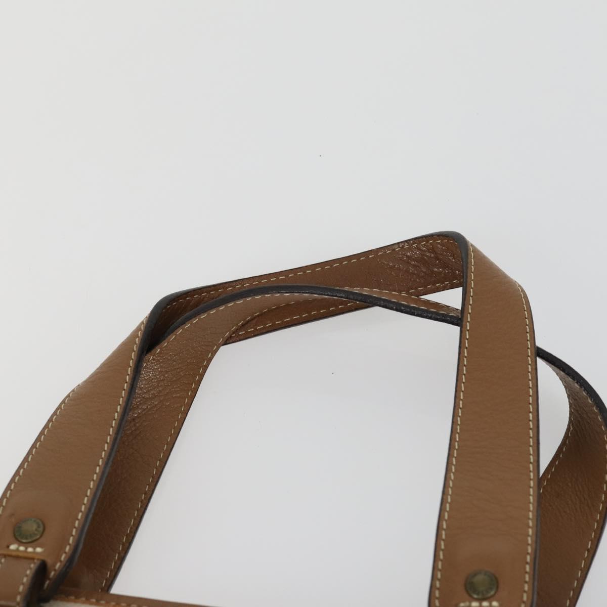 BURBERRY Tote Bag Nylon Canvas Leather 3 Set Beige Brown Auth bs31741