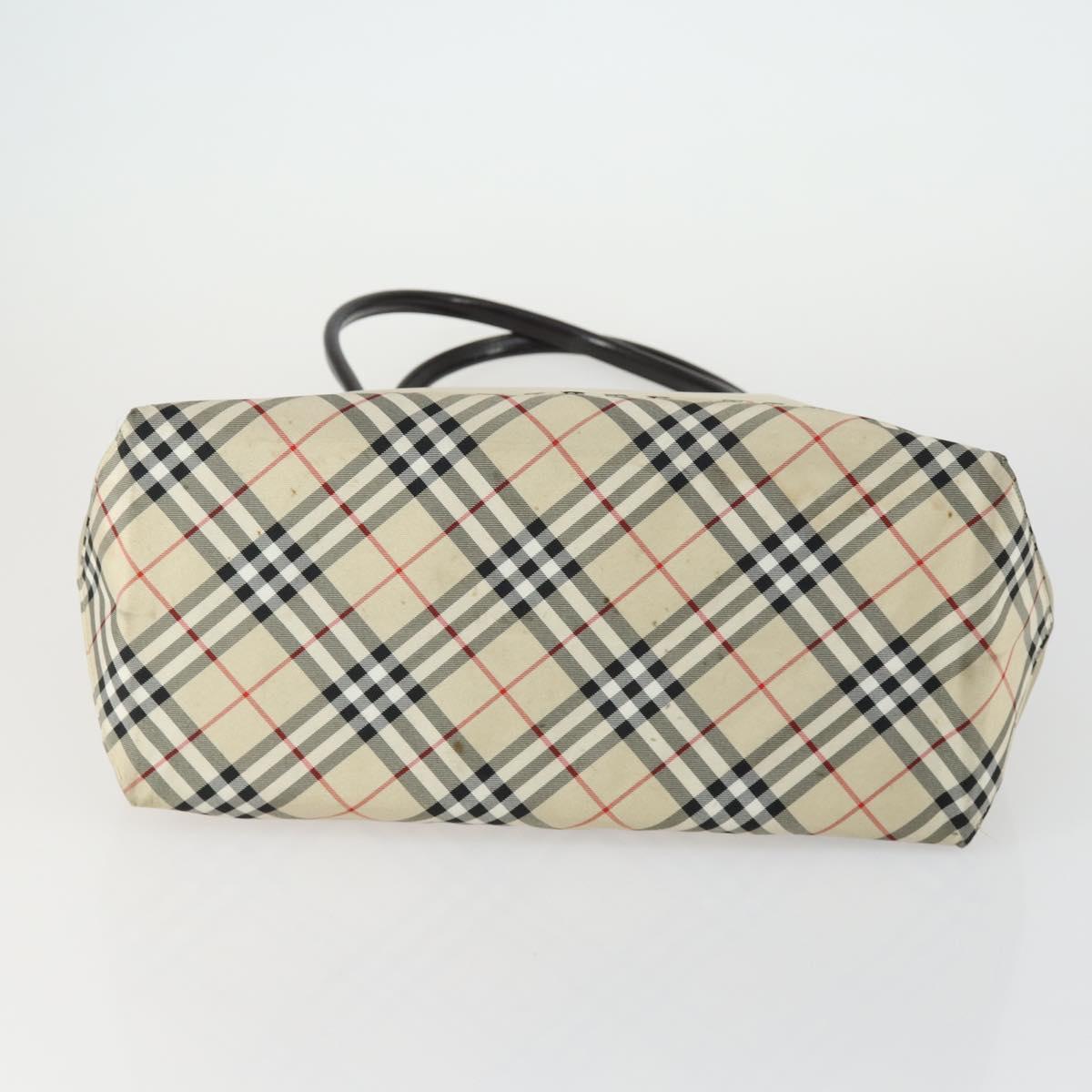 BURBERRY Tote Bag Nylon Canvas Leather 3 Set Beige Brown Auth bs31741