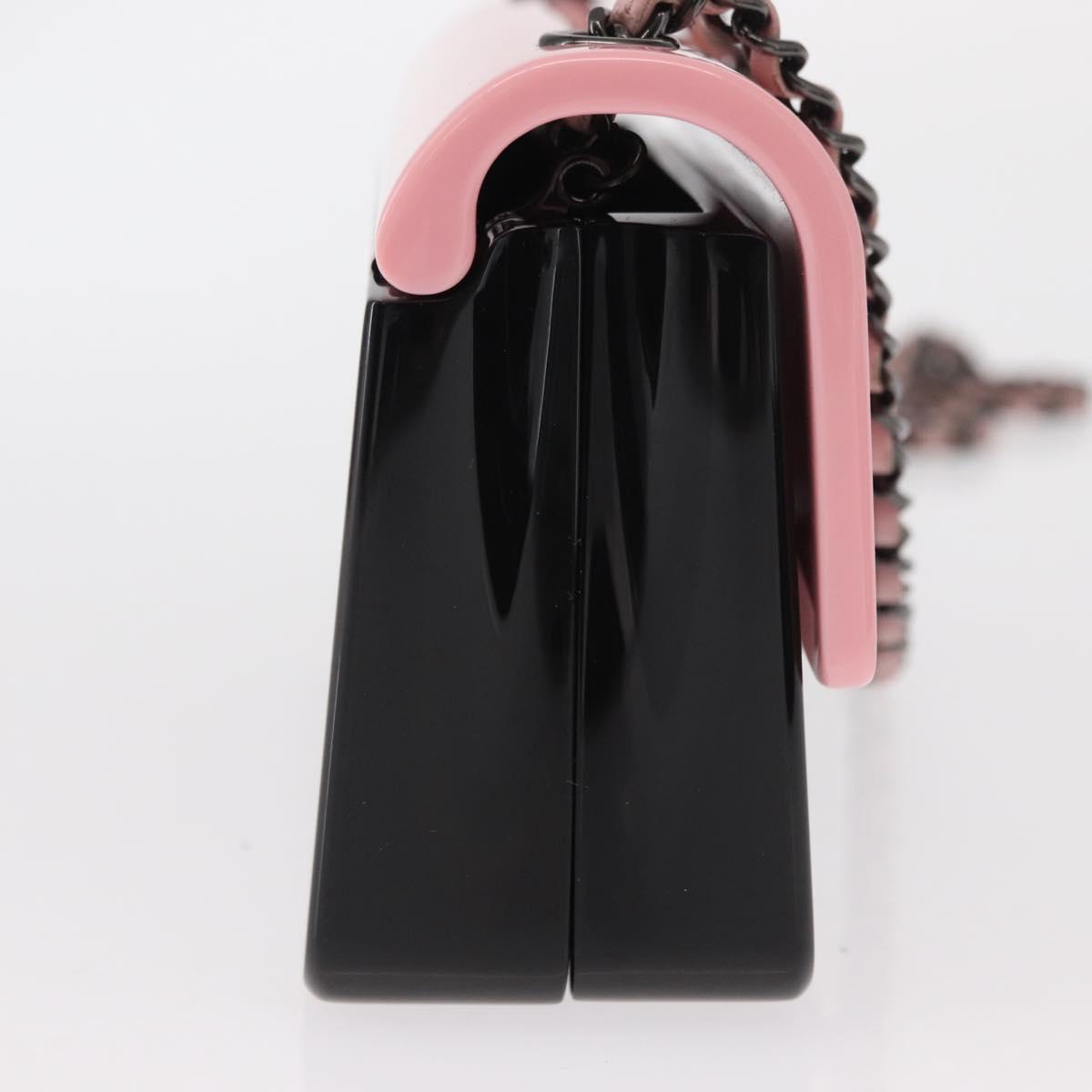 CHANEL Chain evening bag Shoulder Bag plexi Black Pink CC Auth bs31743SM