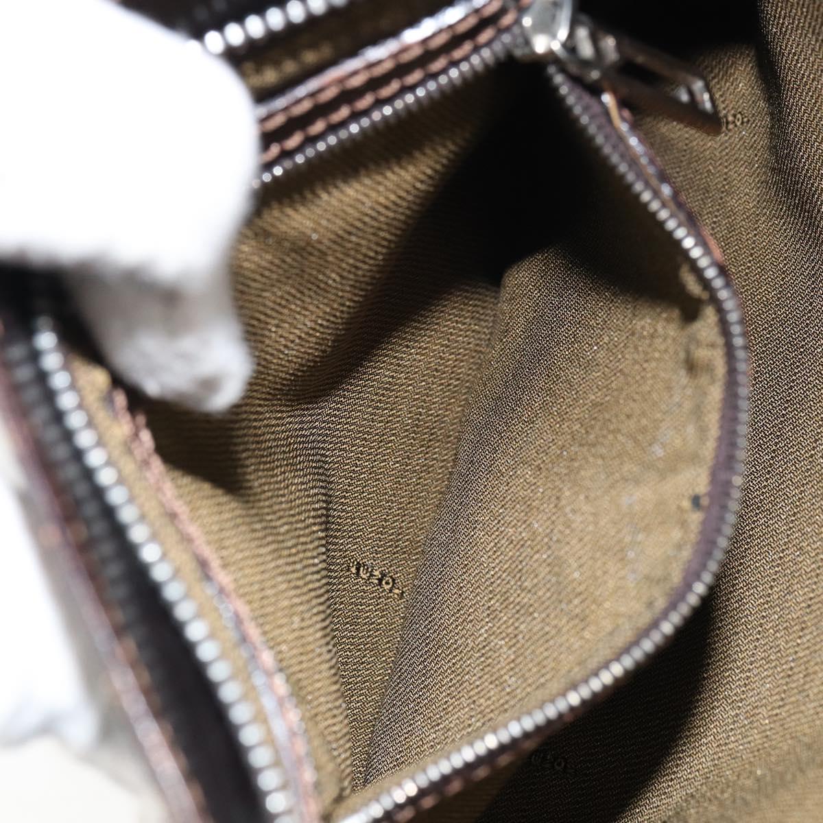 FENDI Zucca Canvas Shoulder Bag Brown Black Auth bs31744