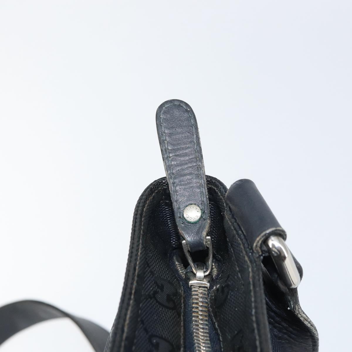 GUCCI GG implementation Shoulder Bag PVC Black Silver 201446 Auth bs31747