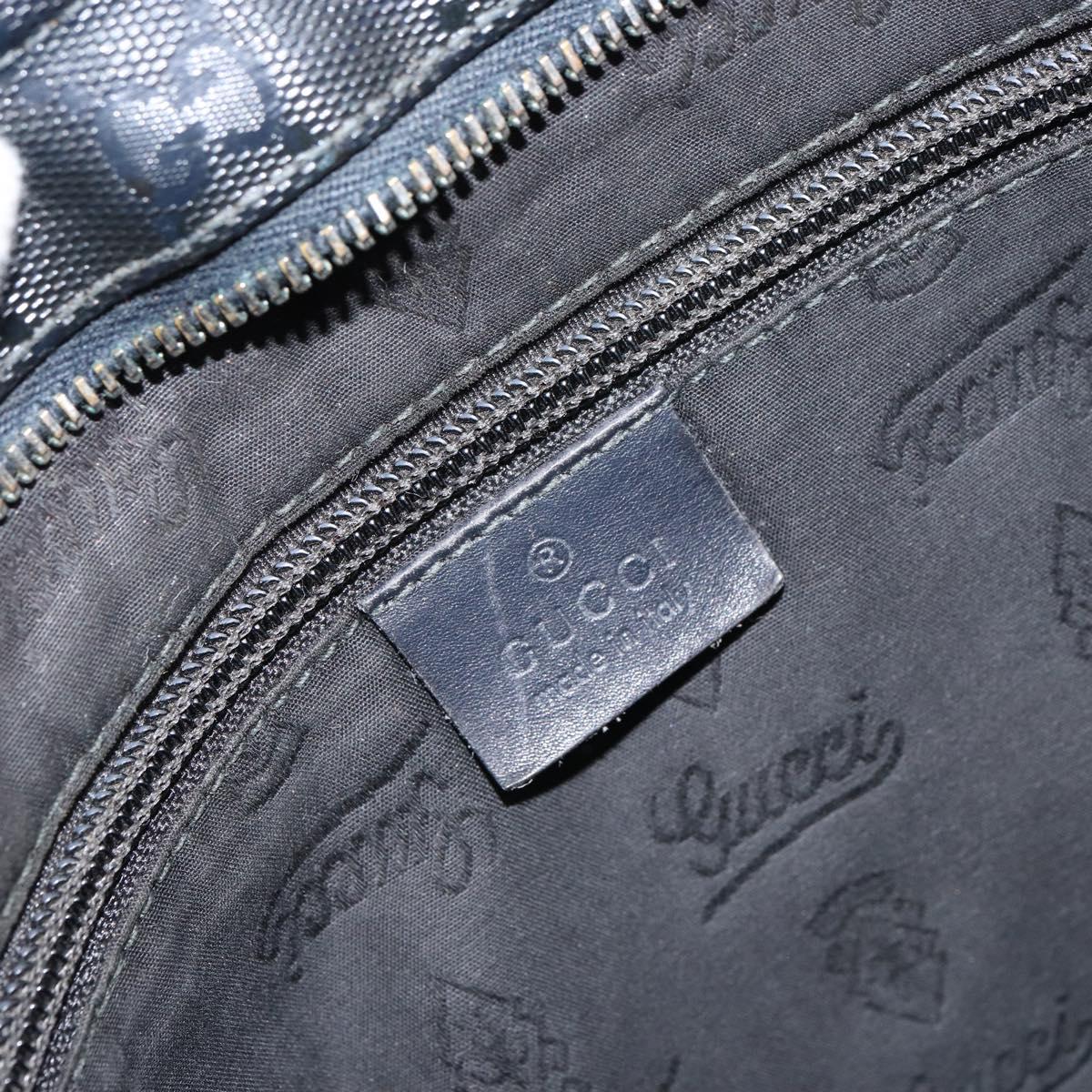 GUCCI GG implementation Shoulder Bag PVC Black Silver 201446 Auth bs31747