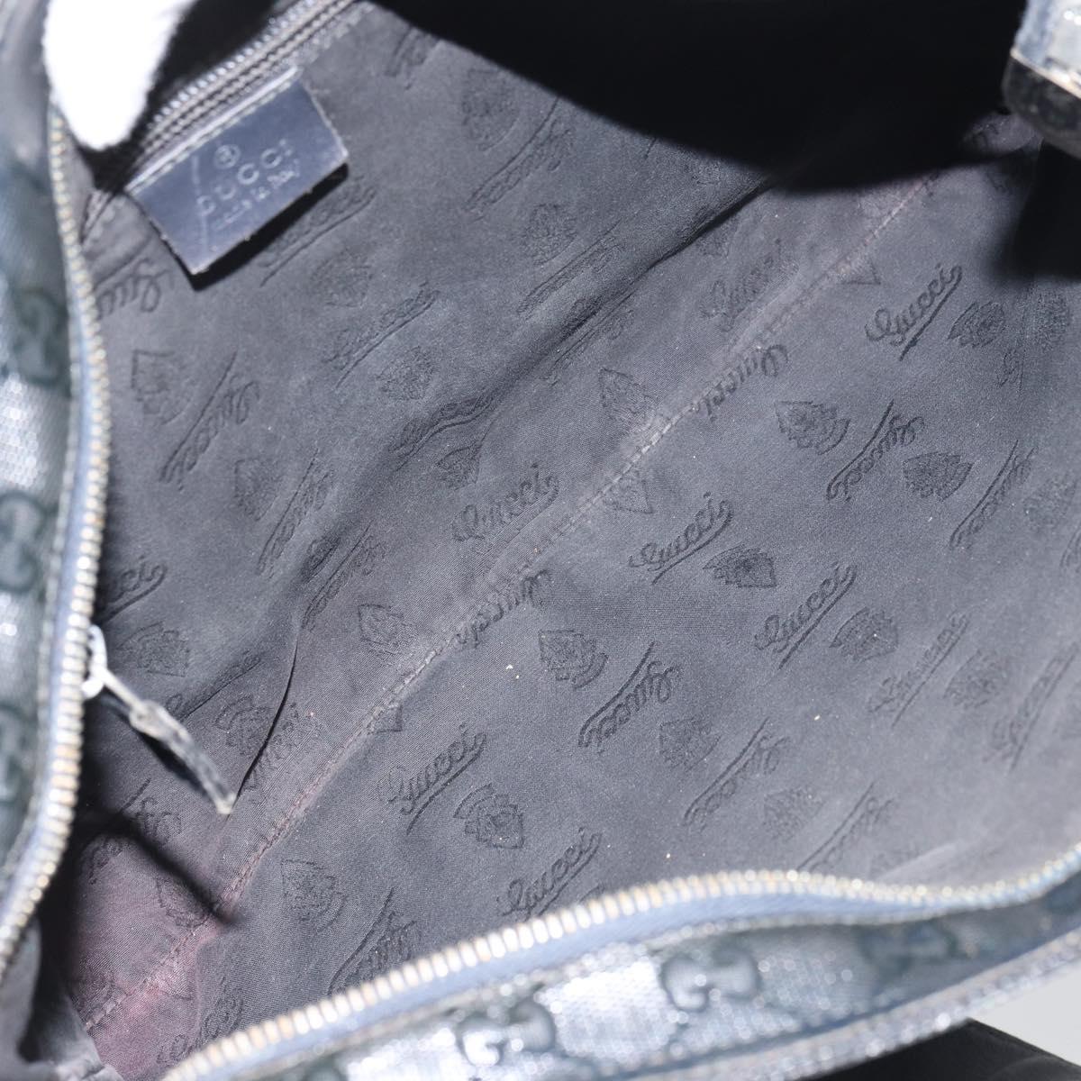 GUCCI GG implementation Shoulder Bag PVC Black Silver 201446 Auth bs31747