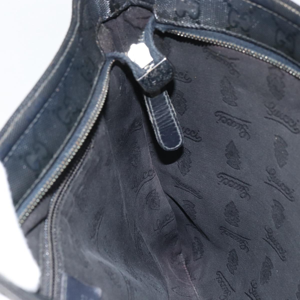 GUCCI GG implementation Shoulder Bag PVC Black Silver 201446 Auth bs31747