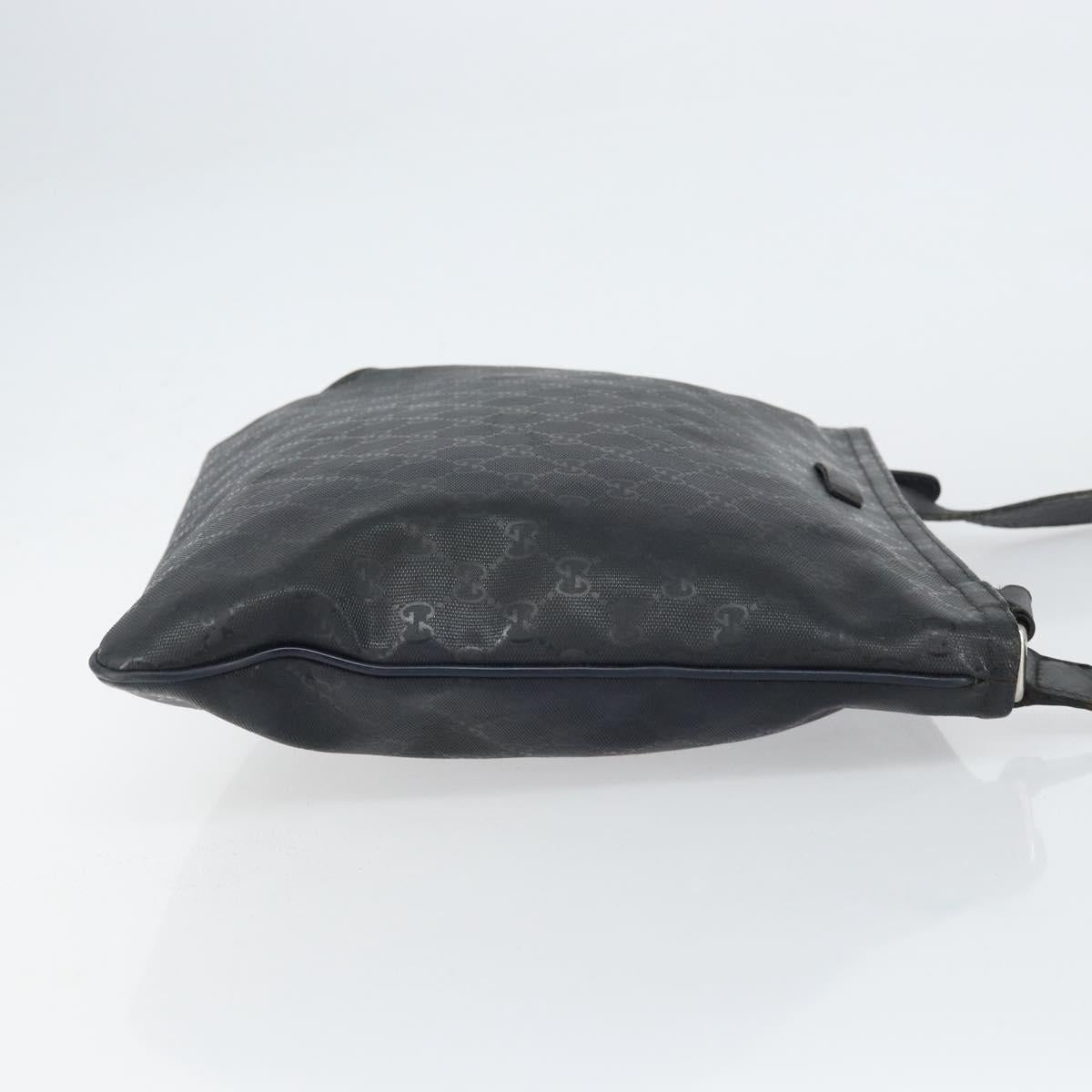 GUCCI GG implementation Shoulder Bag PVC Black Silver 201446 Auth bs31747