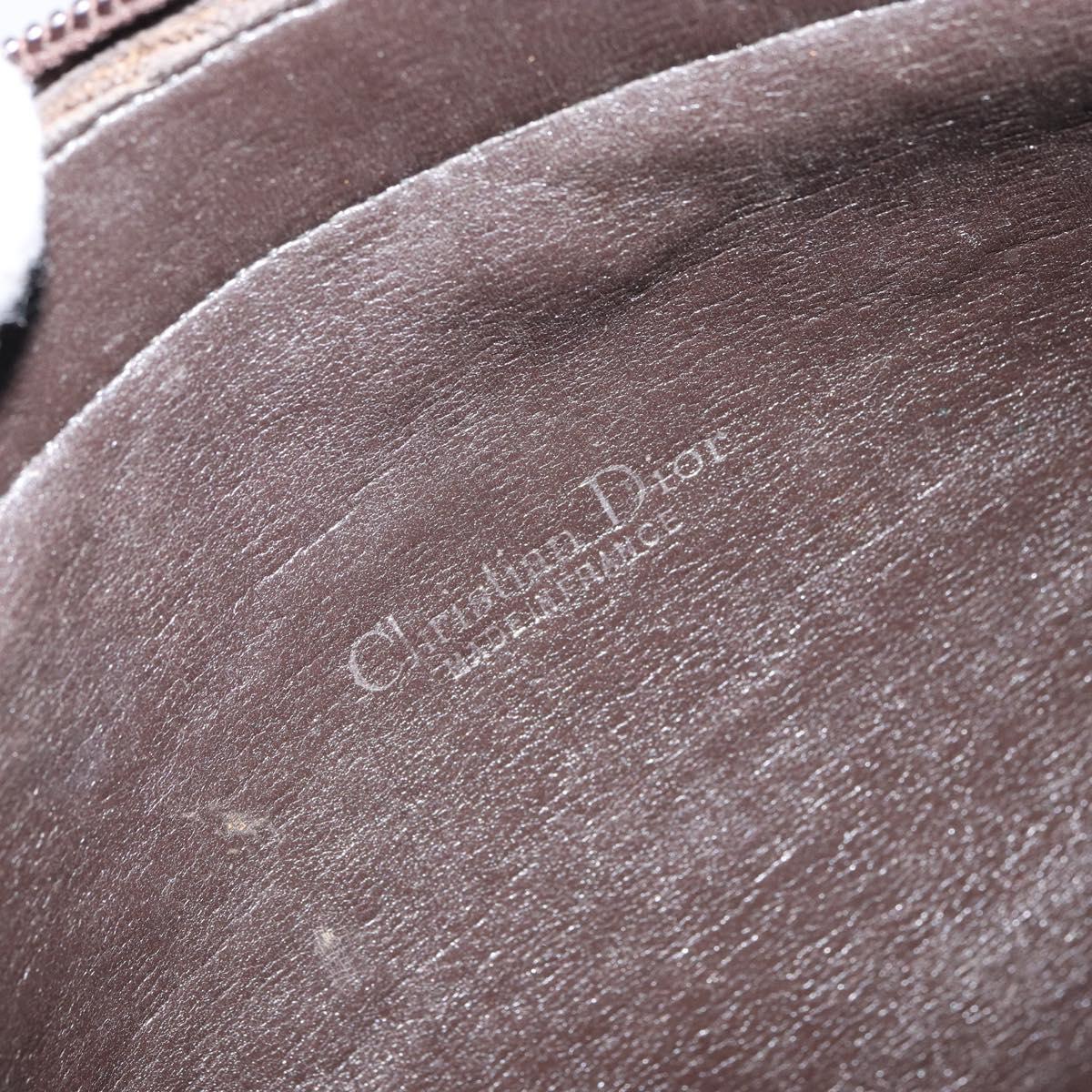 Christian Dior Trotter Canvas Hand Bag Brown Gold Auth bs31749