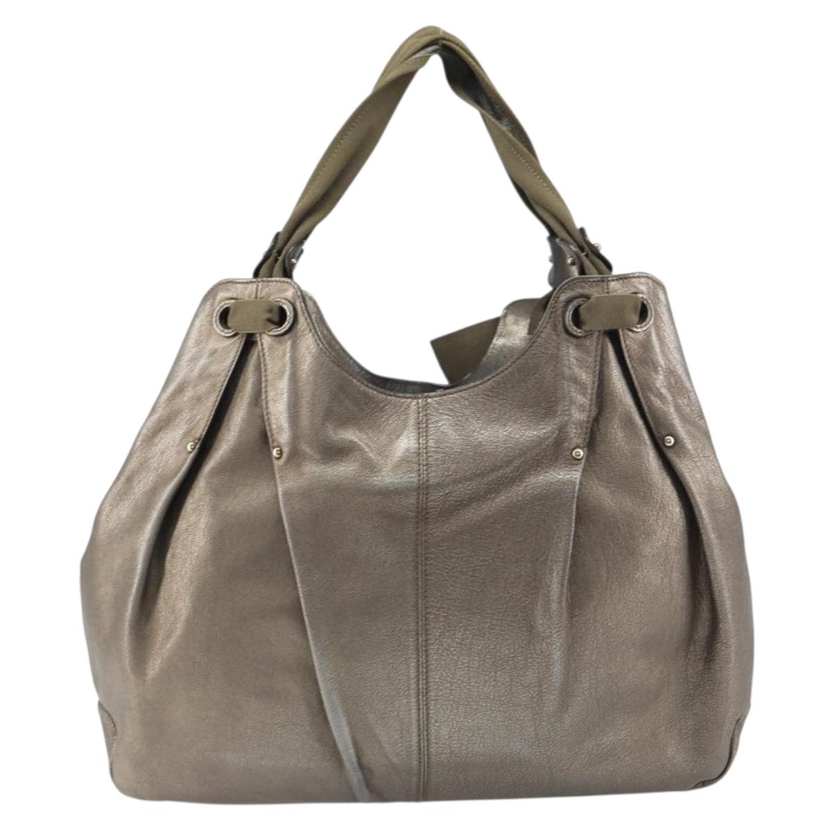 Salvatore Ferragamo Vala Hand Bag Leather Gold Tone Auth bs31761