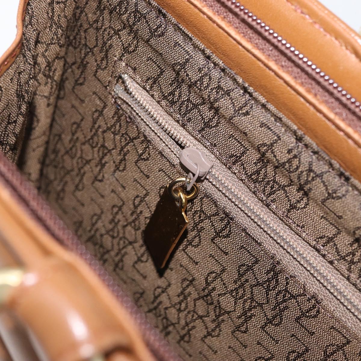 SAINT LAURENT Y Stitch Hand Bag Leather Brown Gold Auth bs31762