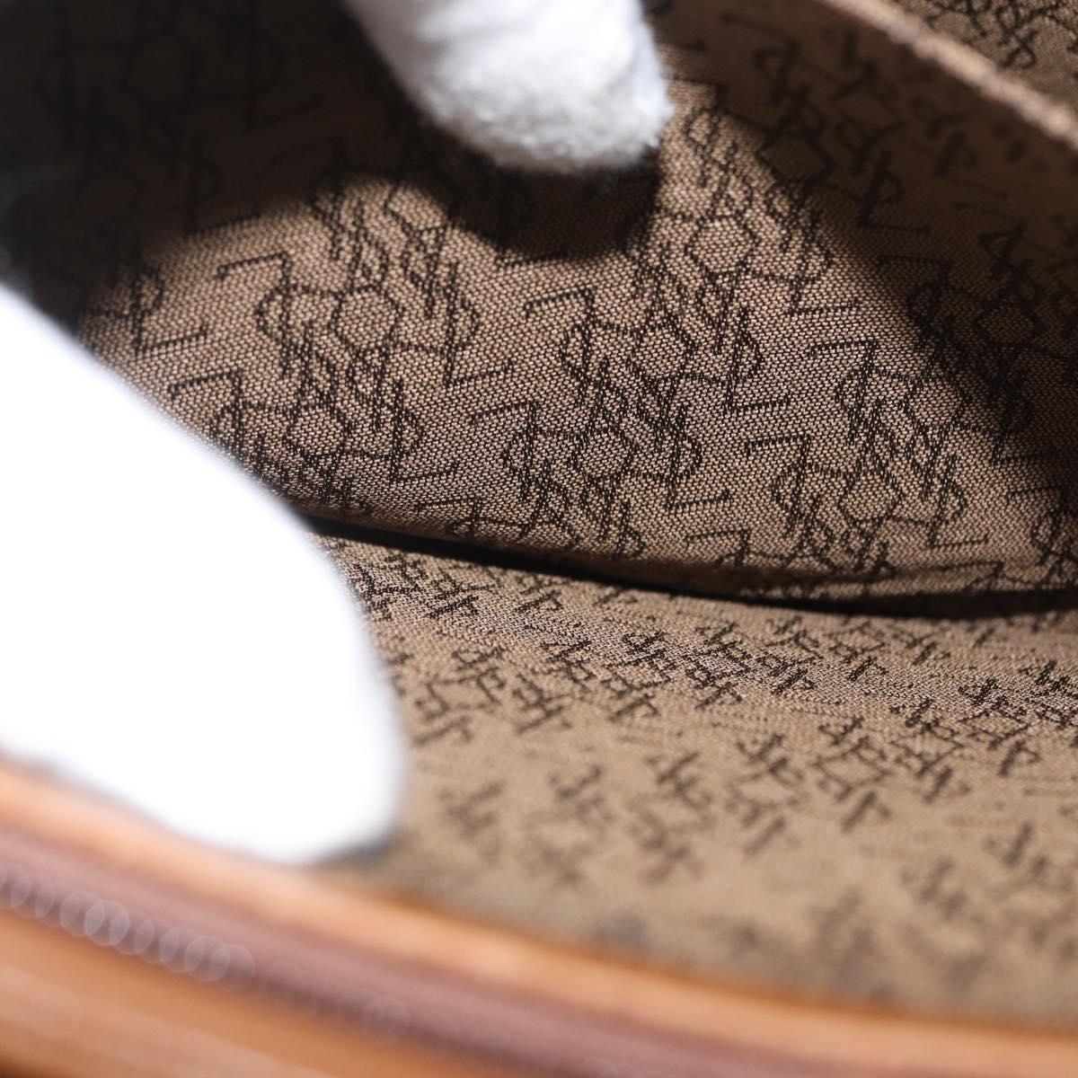 SAINT LAURENT Y Stitch Hand Bag Leather Brown Gold Auth bs31762