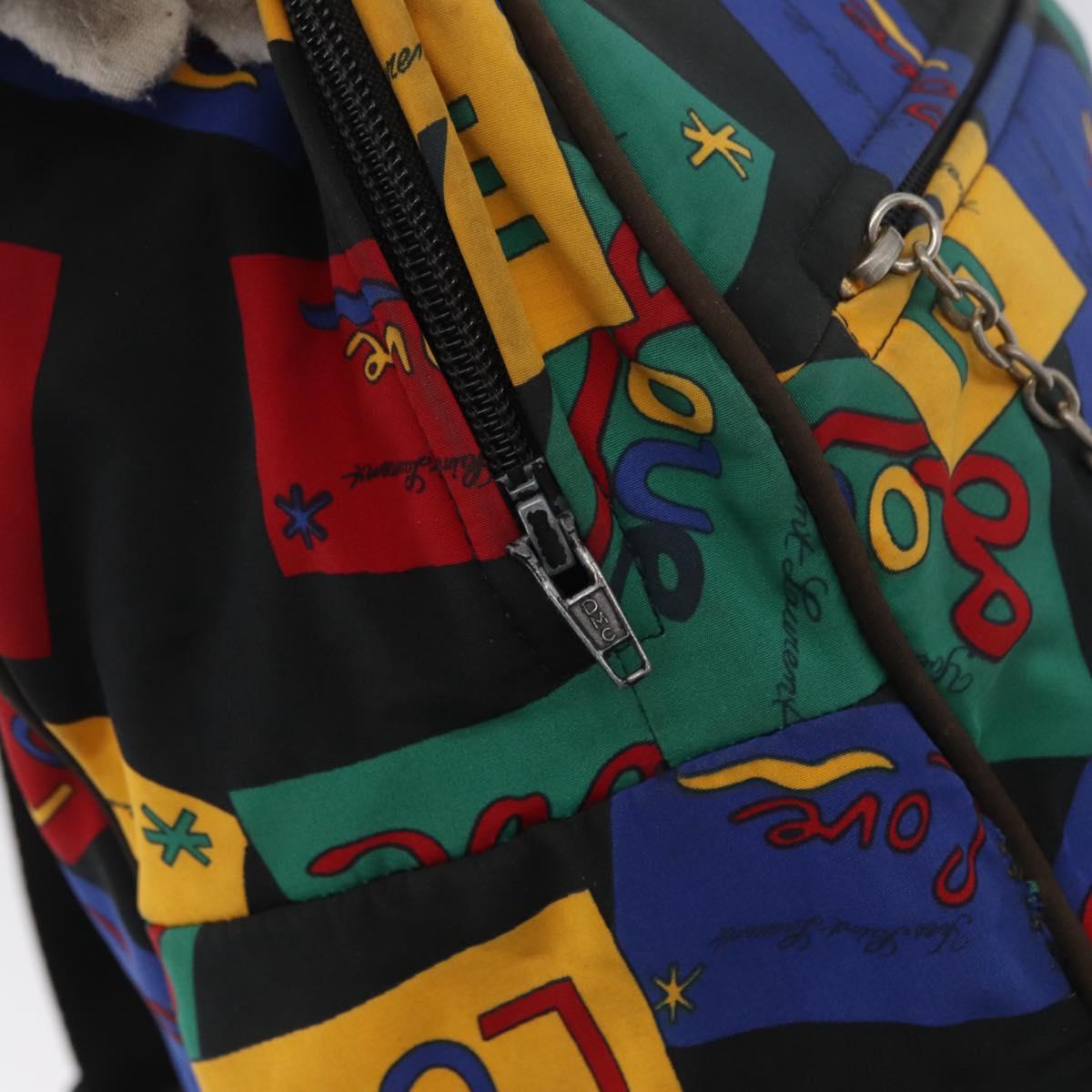 SAINT LAURENT Backpack Nylon Multicolor Gold Auth bs31764