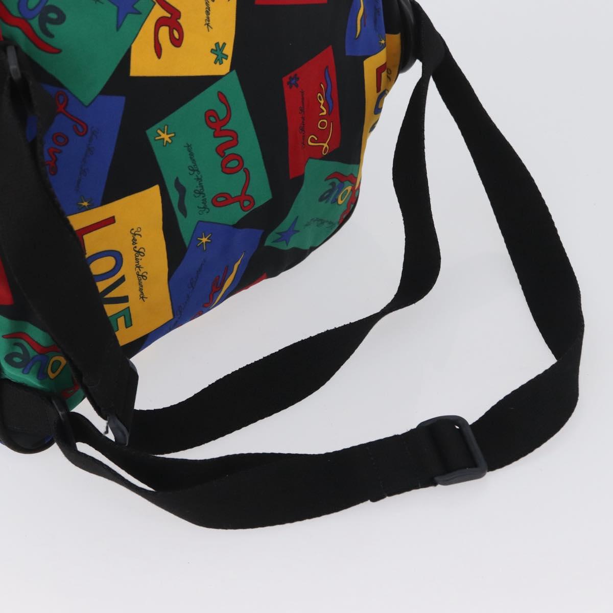SAINT LAURENT Backpack Nylon Multicolor Gold Auth bs31764
