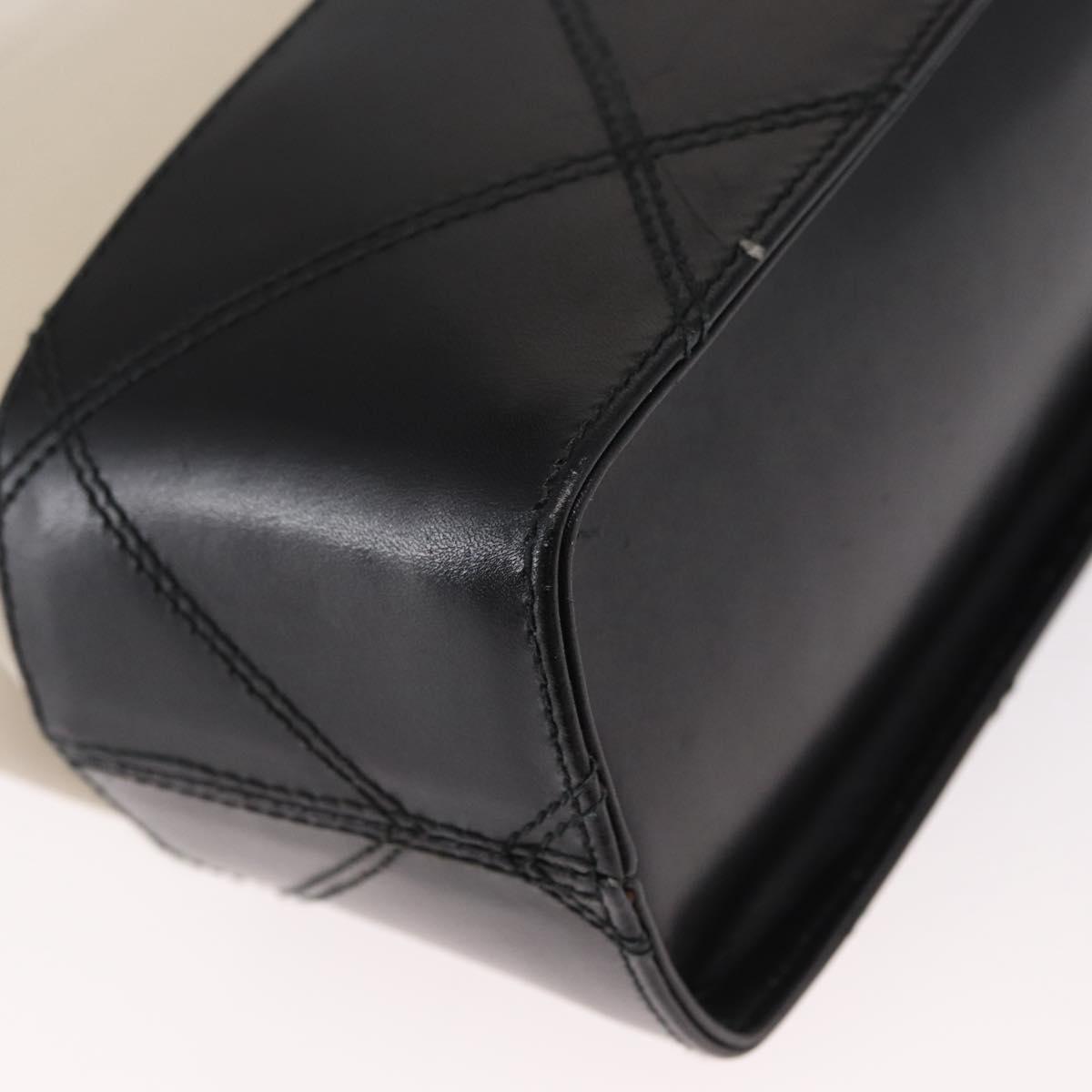Salvatore Ferragamo Chain Shoulder Bag Leather White Black gold Auth bs31765