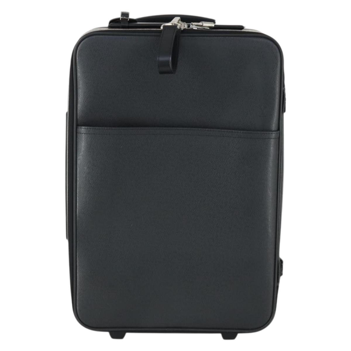LOUIS VUITTON Taiga Pegas 55 Suitcase Black Boreal M32666 LV Auth bs31775