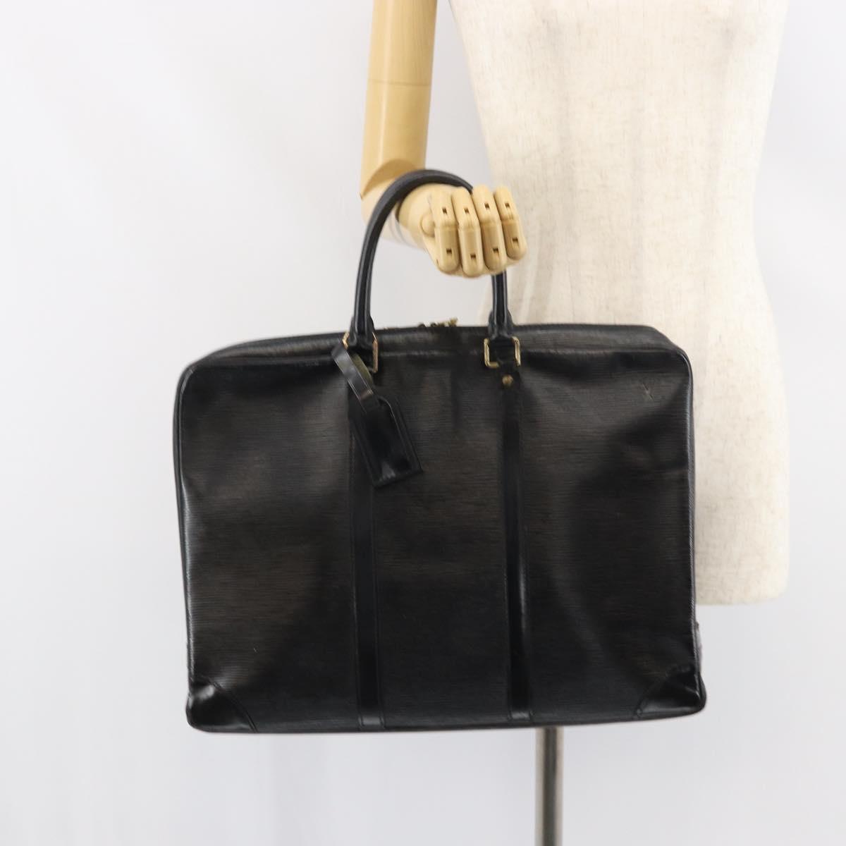 LOUIS VUITTON Epi Porte Documents Voyage Bag Black M40321 LV Auth bs31789