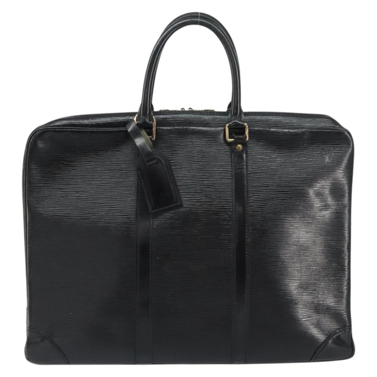 LOUIS VUITTON Epi Porte Documents Voyage Bag Black M40321 LV Auth bs31789